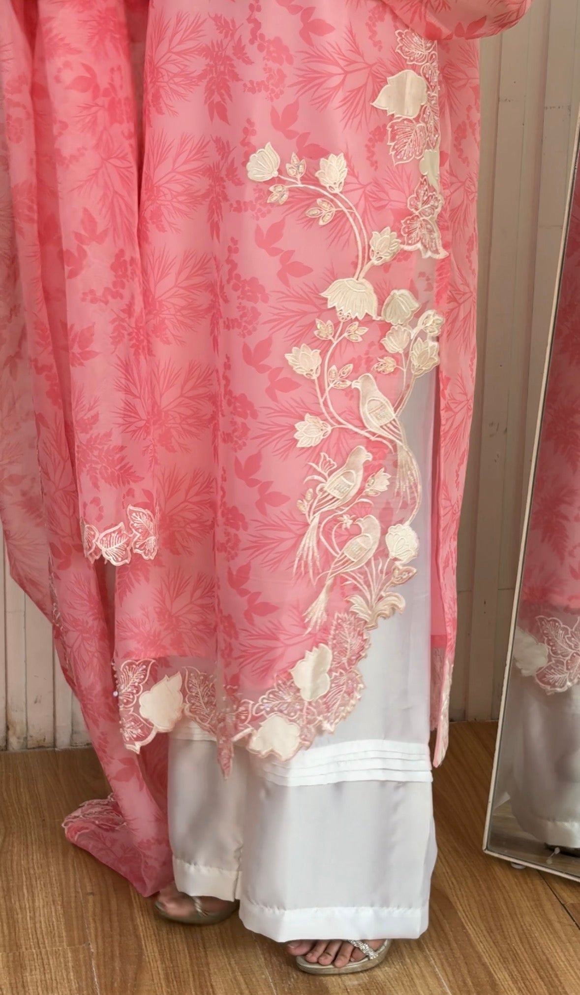 Mahira khan blush pink organza