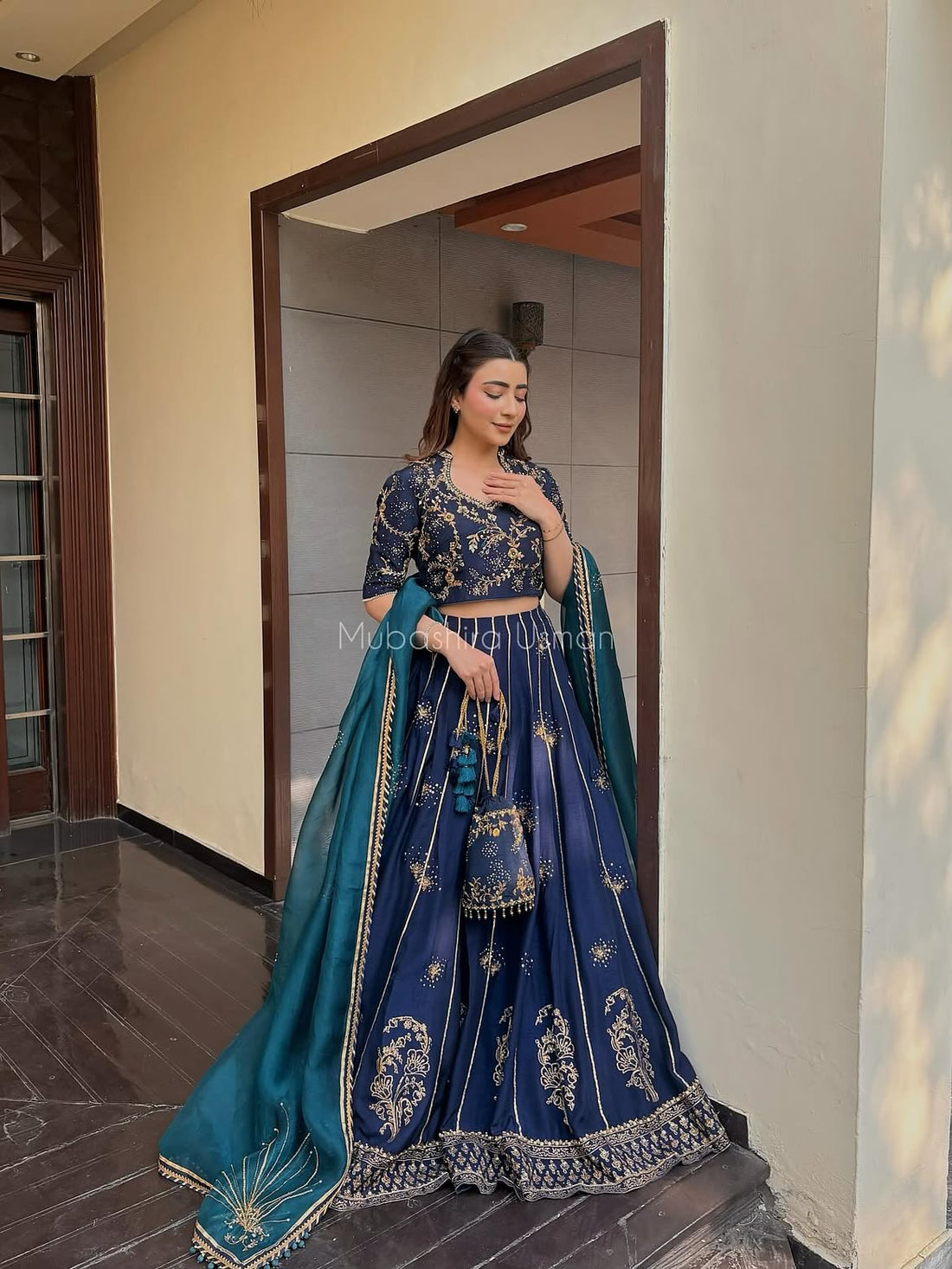 Mubashira Usman Luxury Formal Bridal Wedding Collection - Special Lehenga Choli - ZAHVEEN
