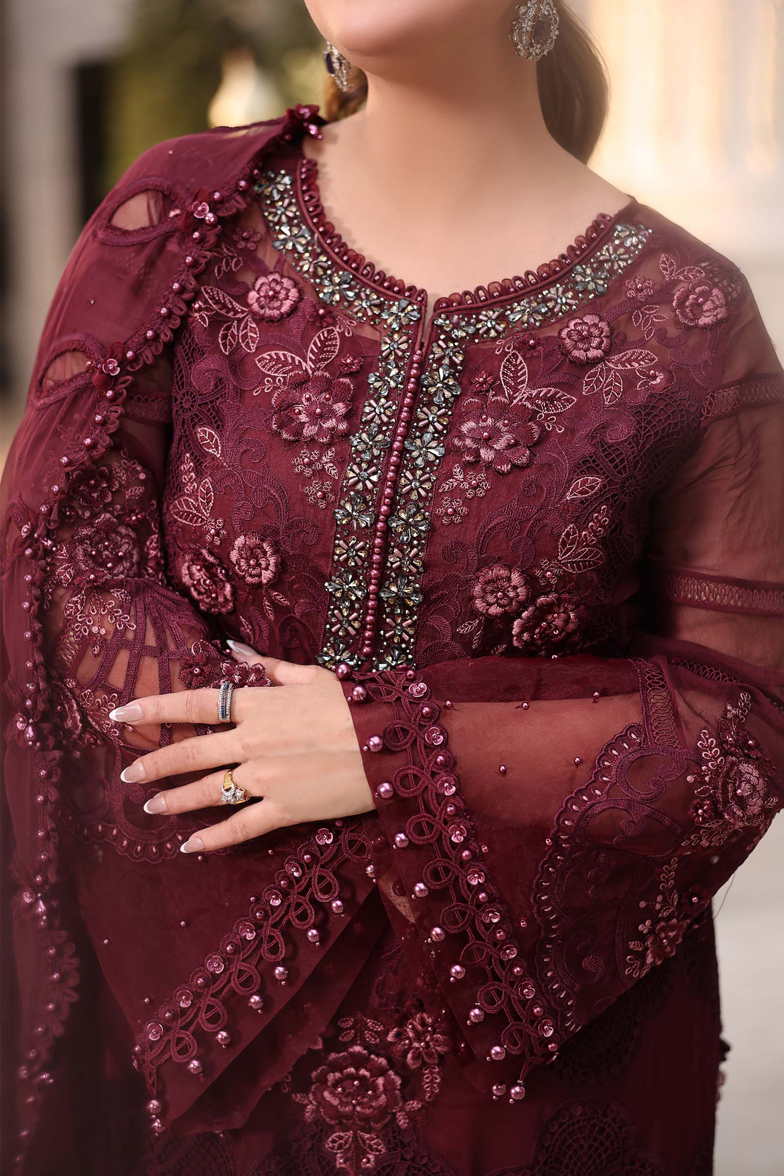 MariaB Chiffons - BURGENDY Red