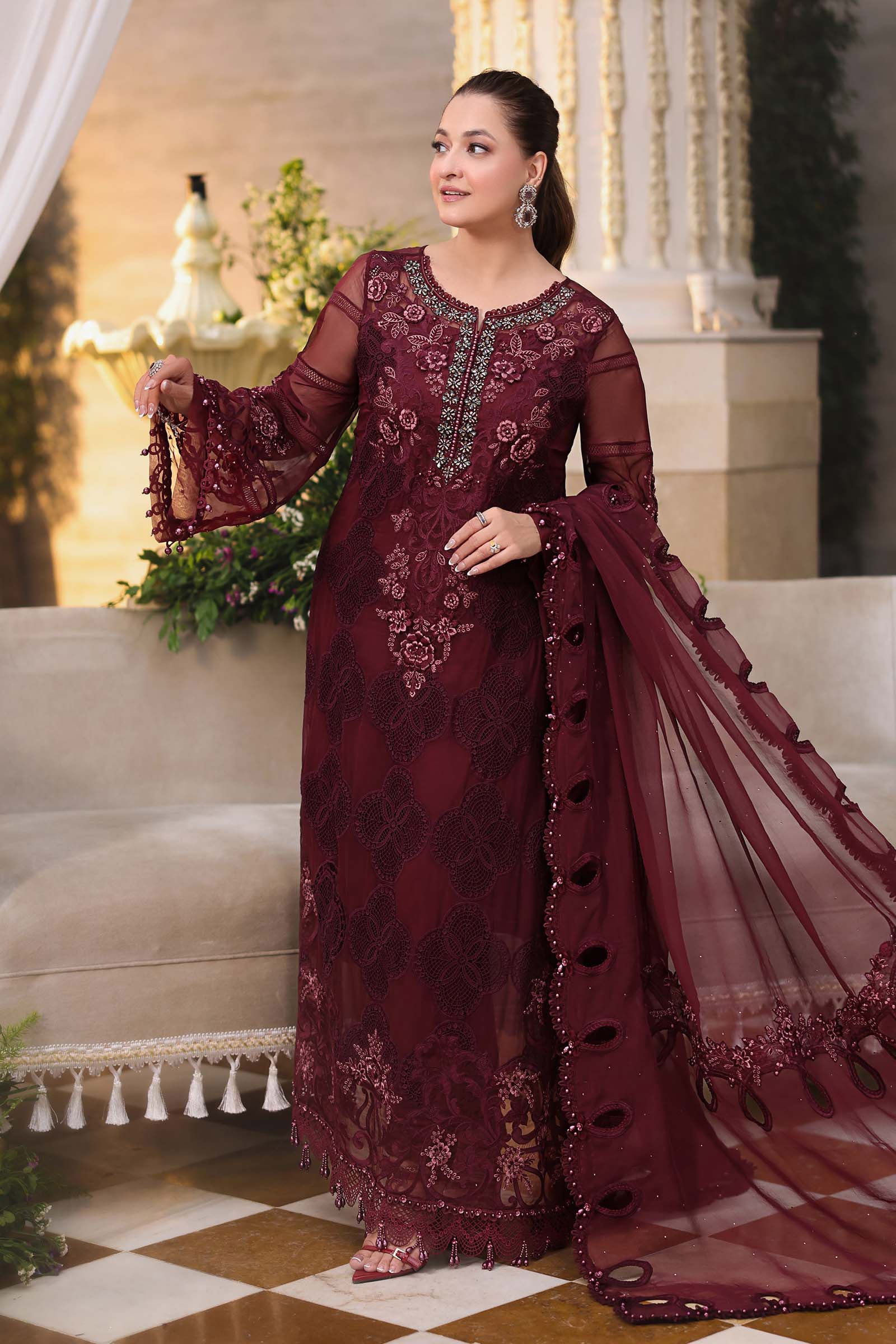 MariaB Chiffons - BURGENDY Red