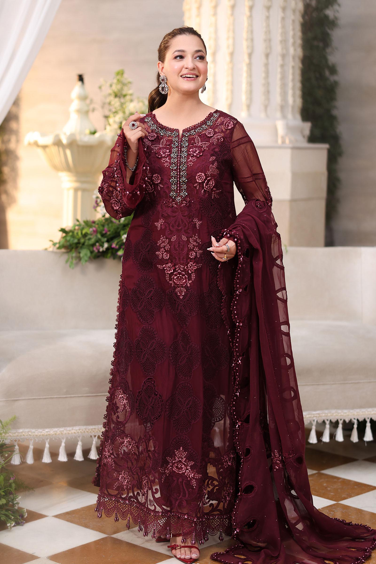 MariaB Chiffons - BURGENDY Red
