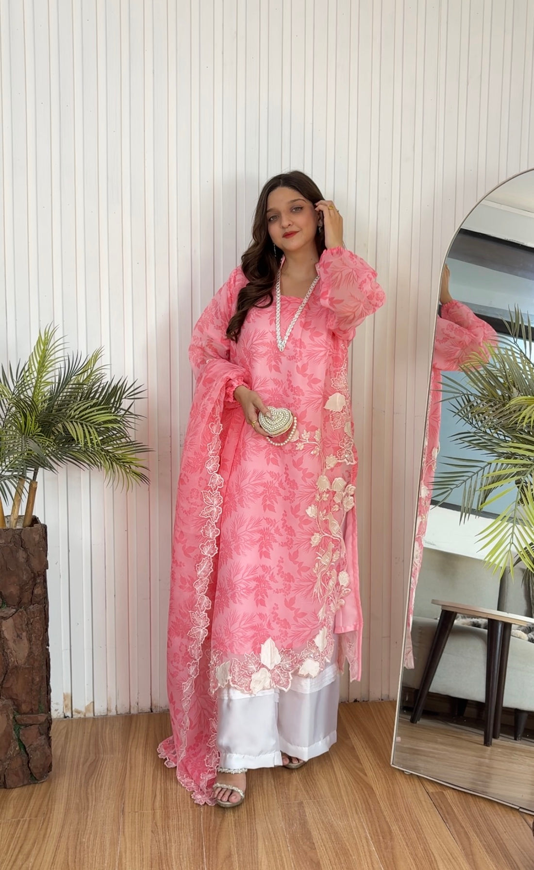 Mahira khan blush pink organza