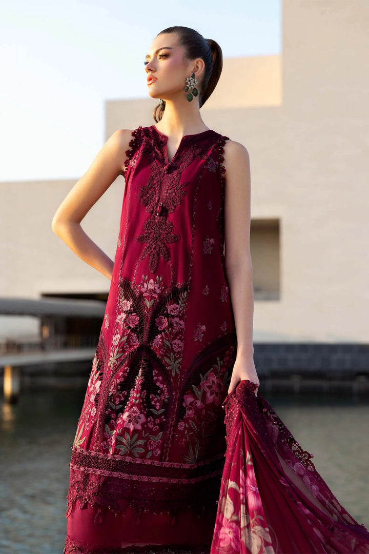 M.B luxe Lawn - Mehroon 01