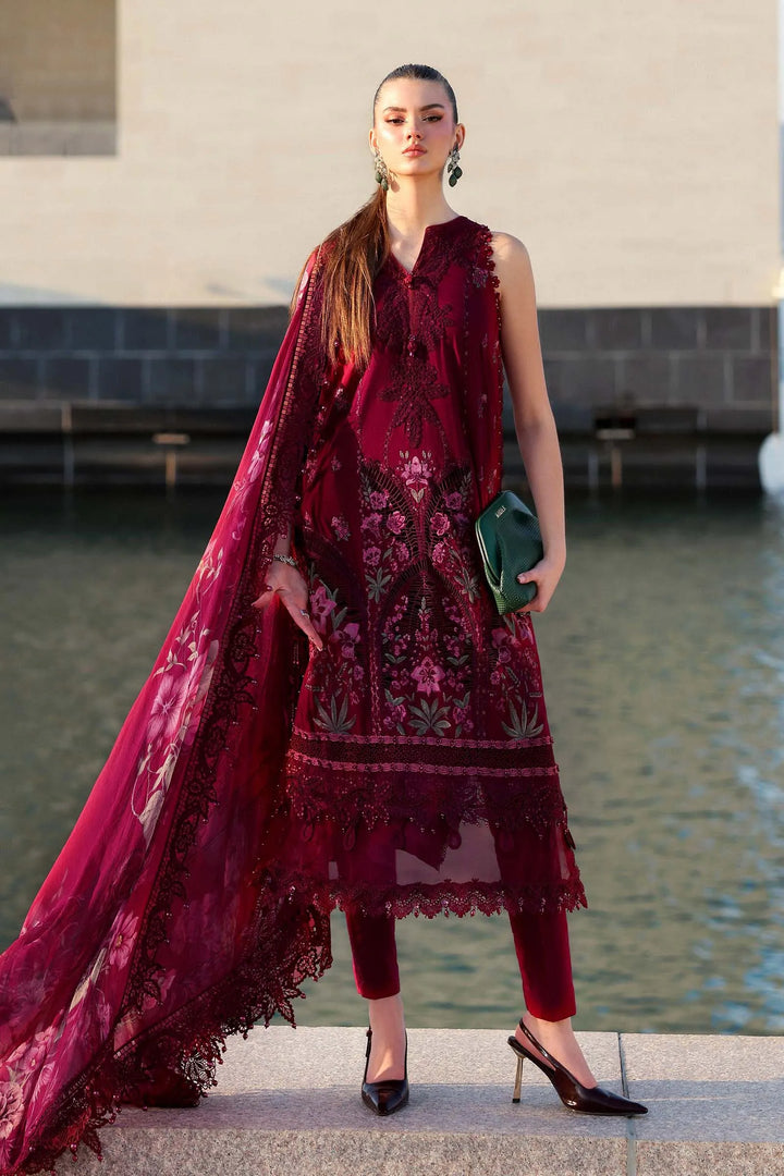 M.B luxe Lawn - Mehroon 01