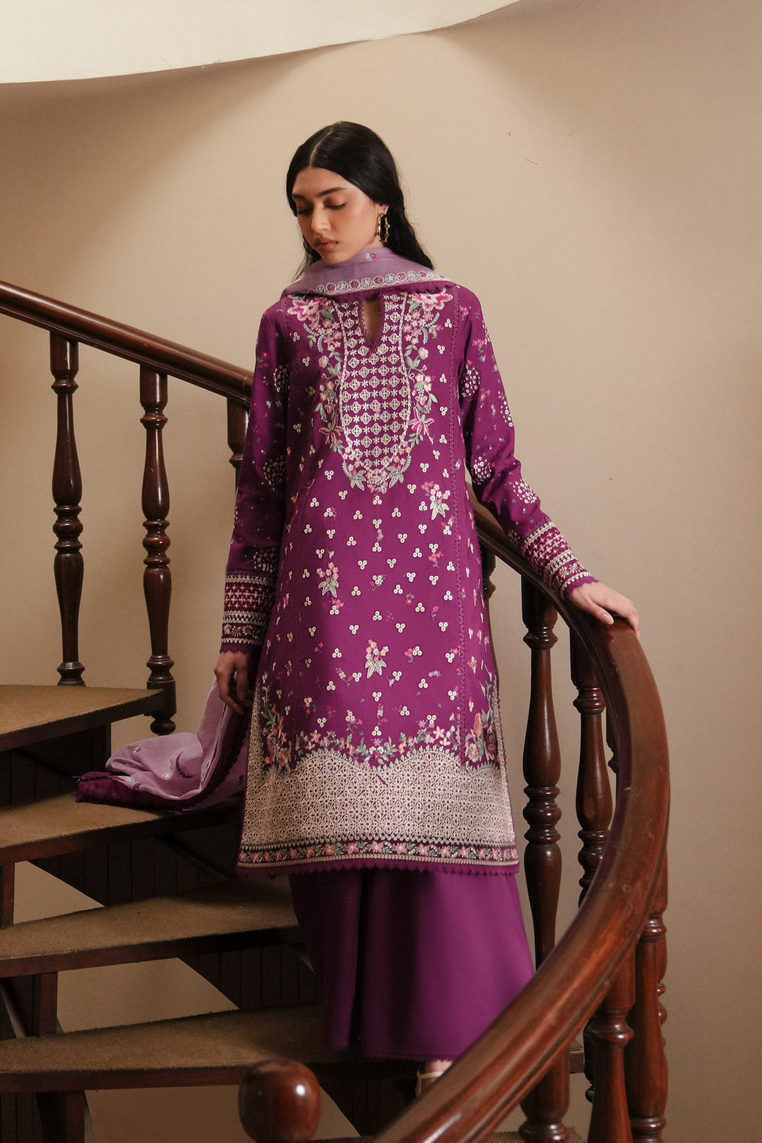 Afrozeh LAWN - magenta jz