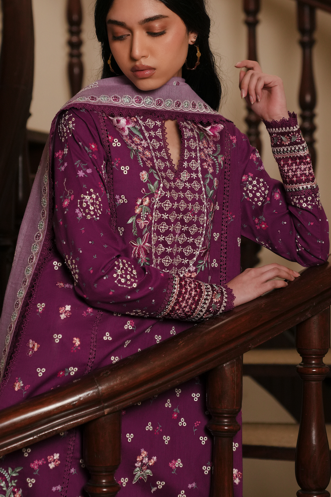 Afrozeh LAWN - magenta jz