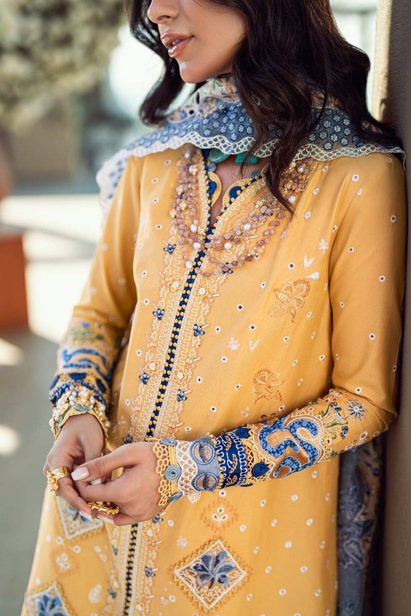 QALAMKAR LAWN 25 LEMONGRRY