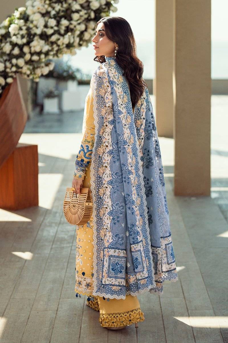 QALAMKAR LAWN 25 LEMONGRRY