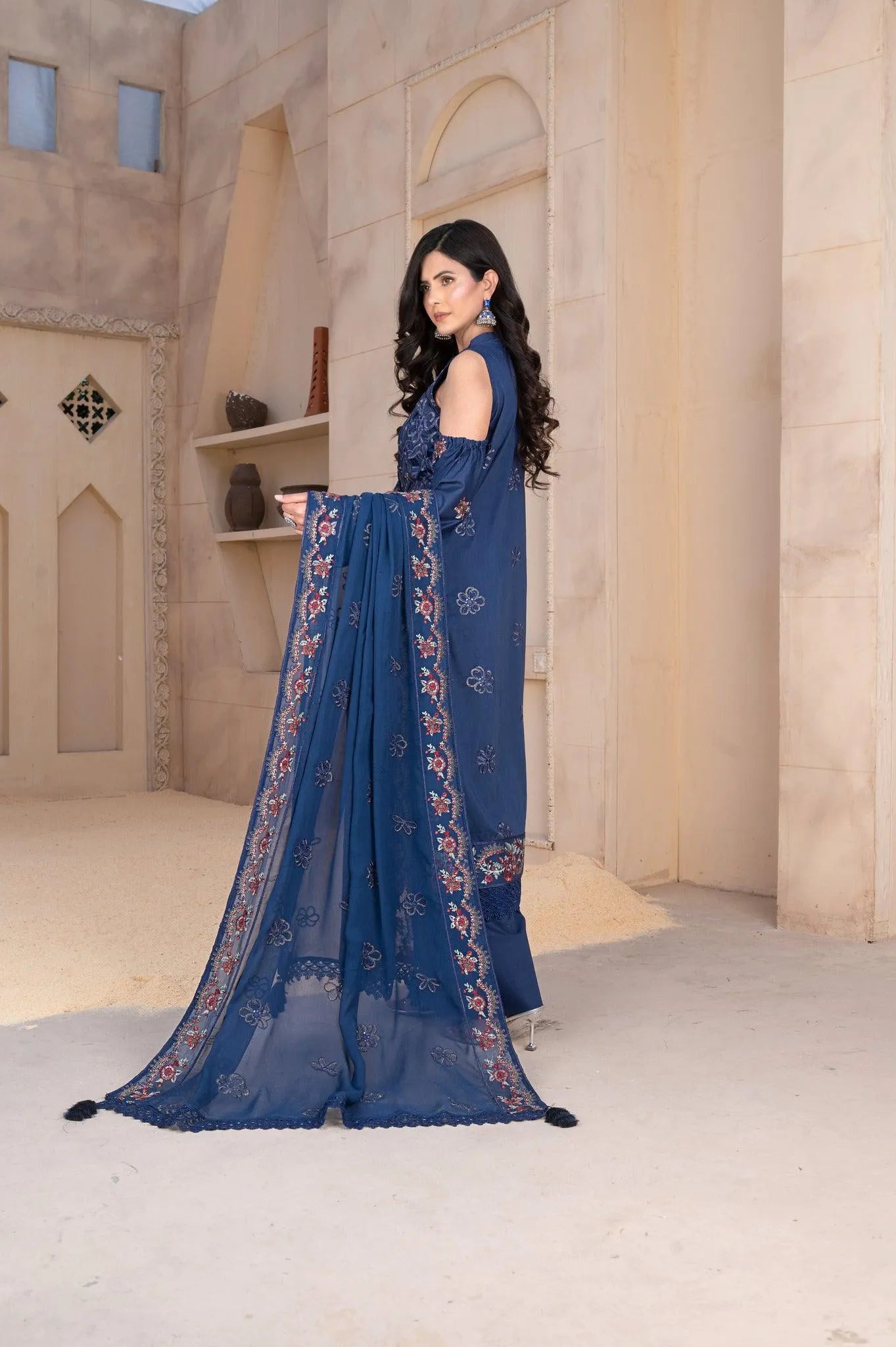 Warda Lawn | Blue laser chambeli