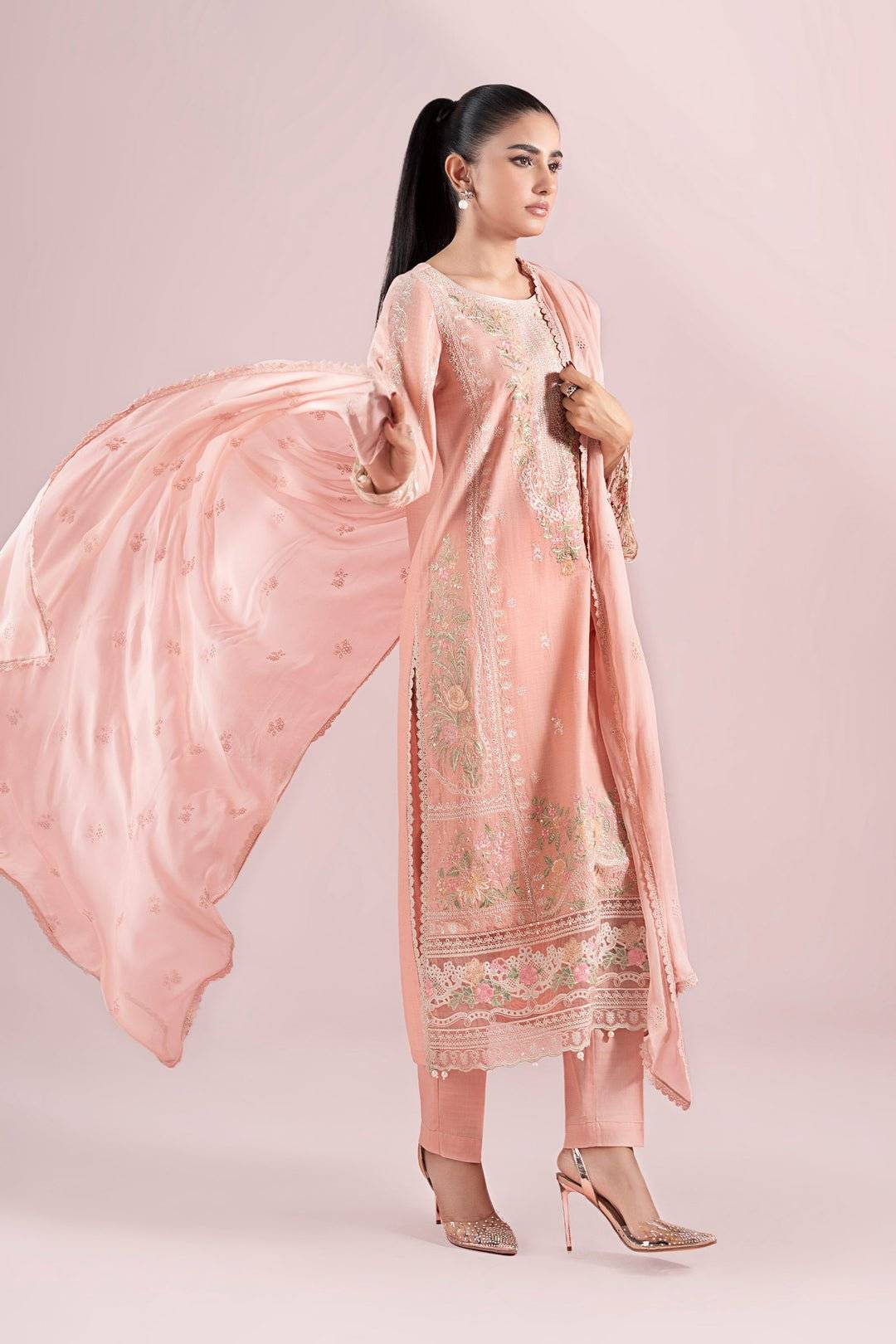 MARIA.B lawn - Dobby peach