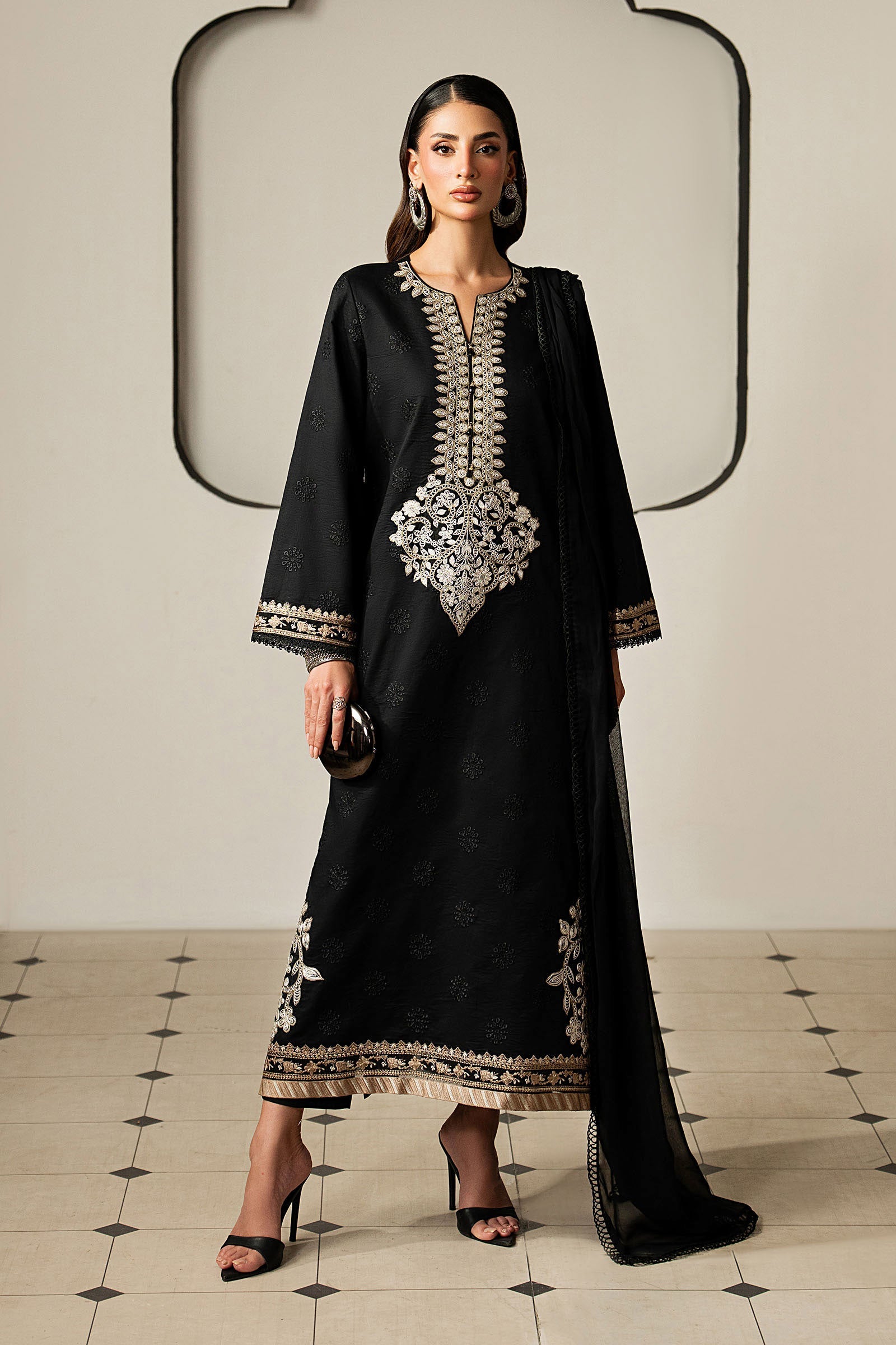 Maria B Lawn- charcol