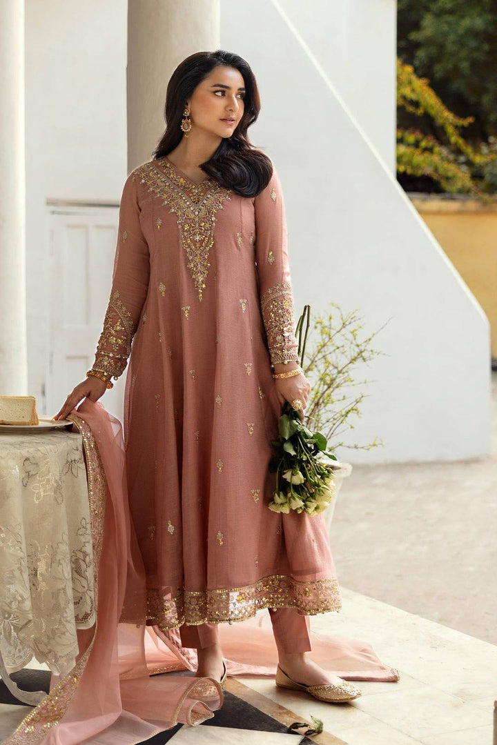 M.B VIRASAT COTTON LAWN PEACH