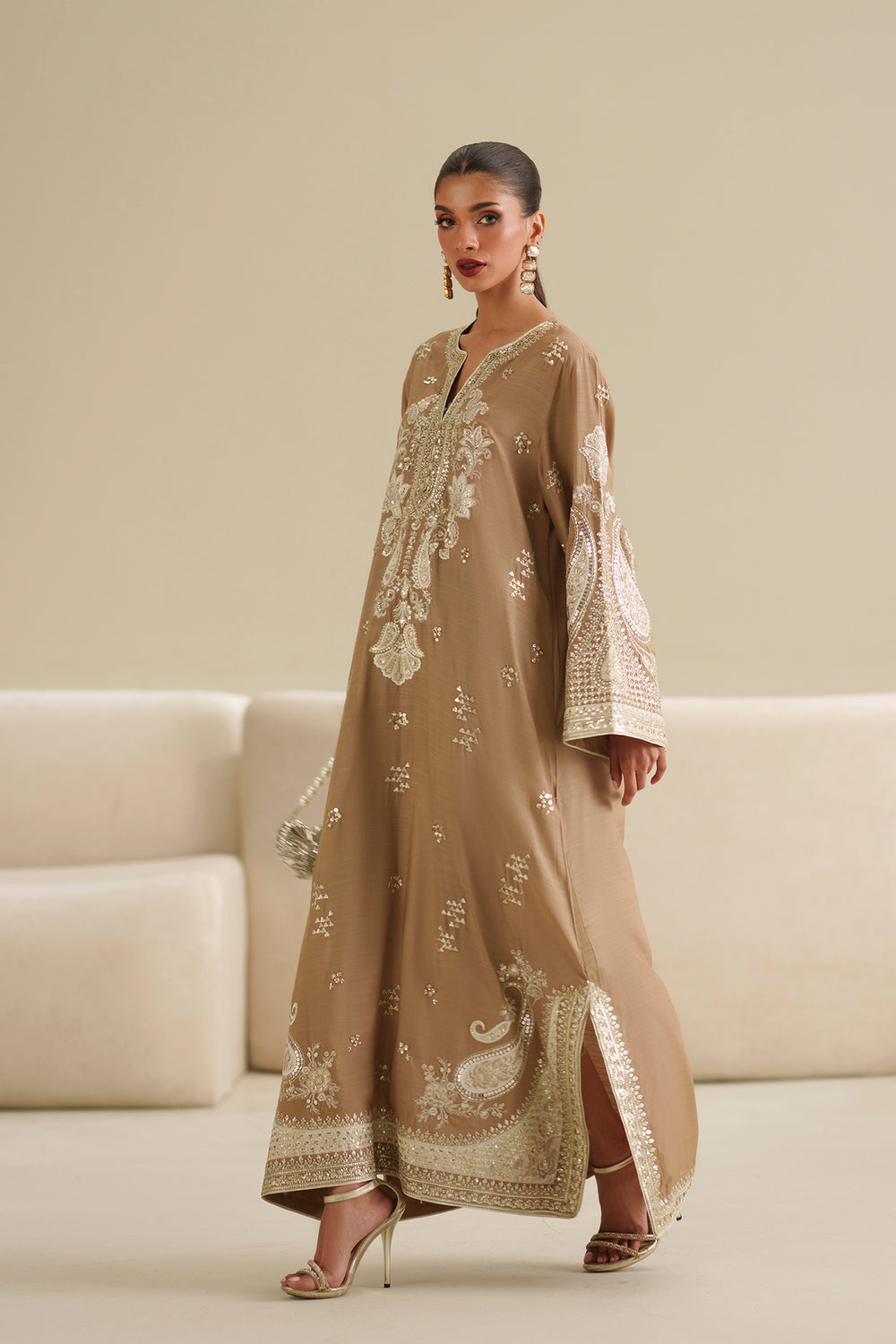 Ethnc kaftan - sand-beige