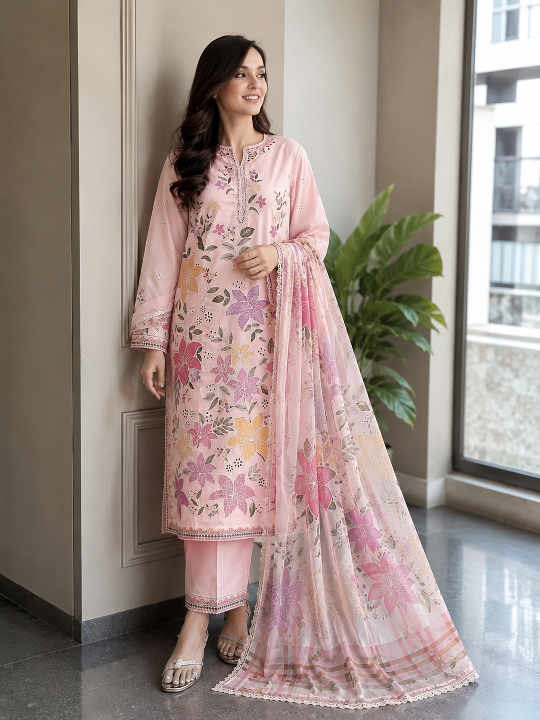 ANEELA’s LAWN | Pastel Pink