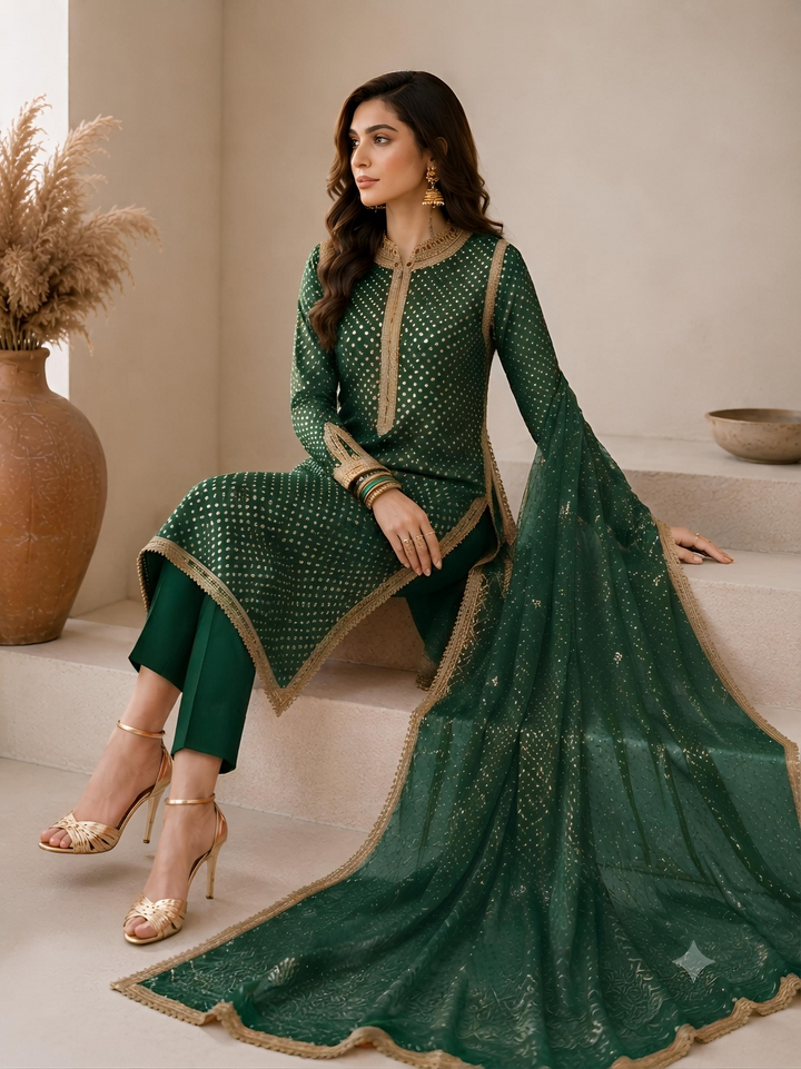 Baroque Swiss - green chunri
