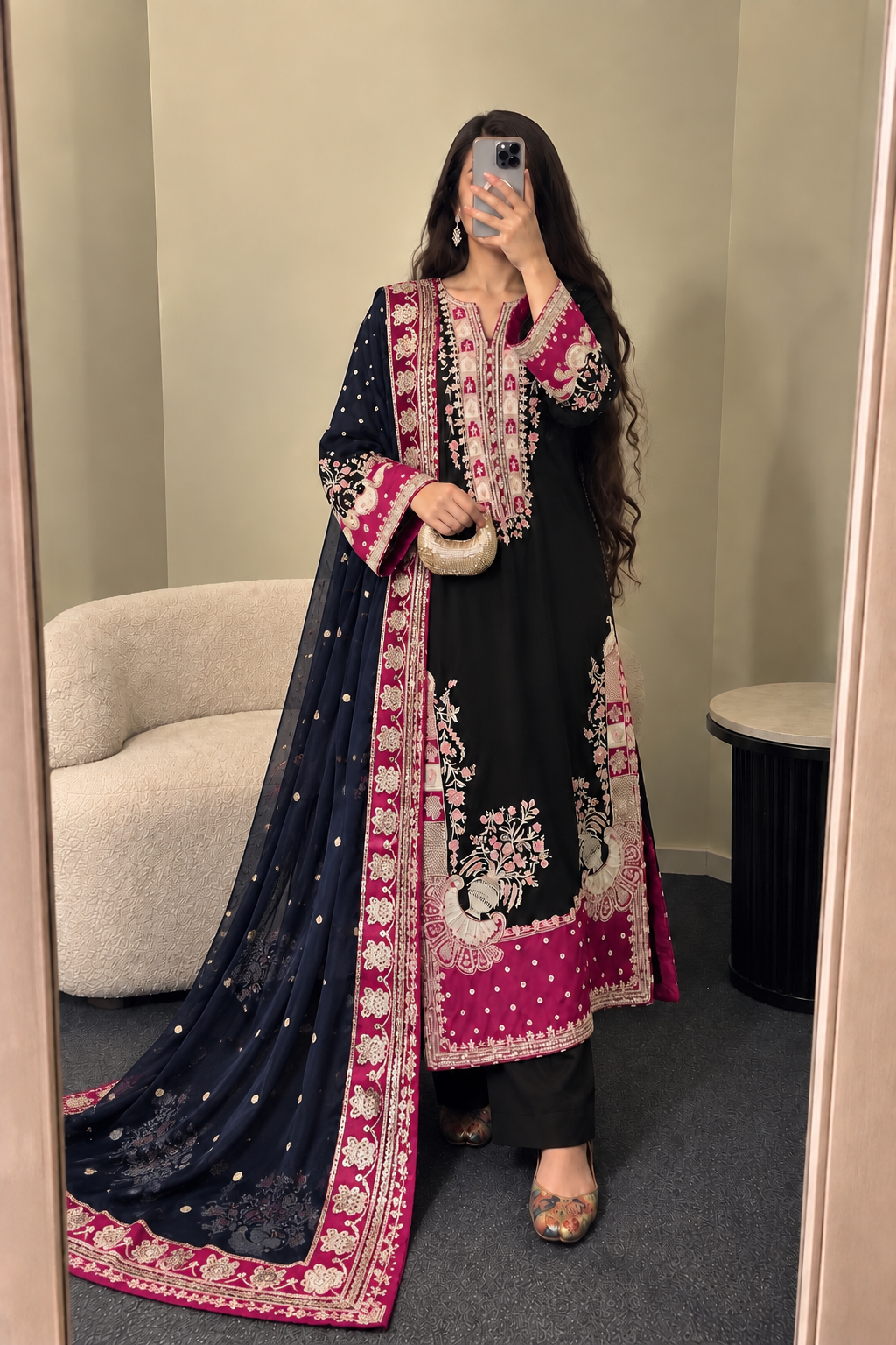 Ethnc - BLACK kaftan - kanwal