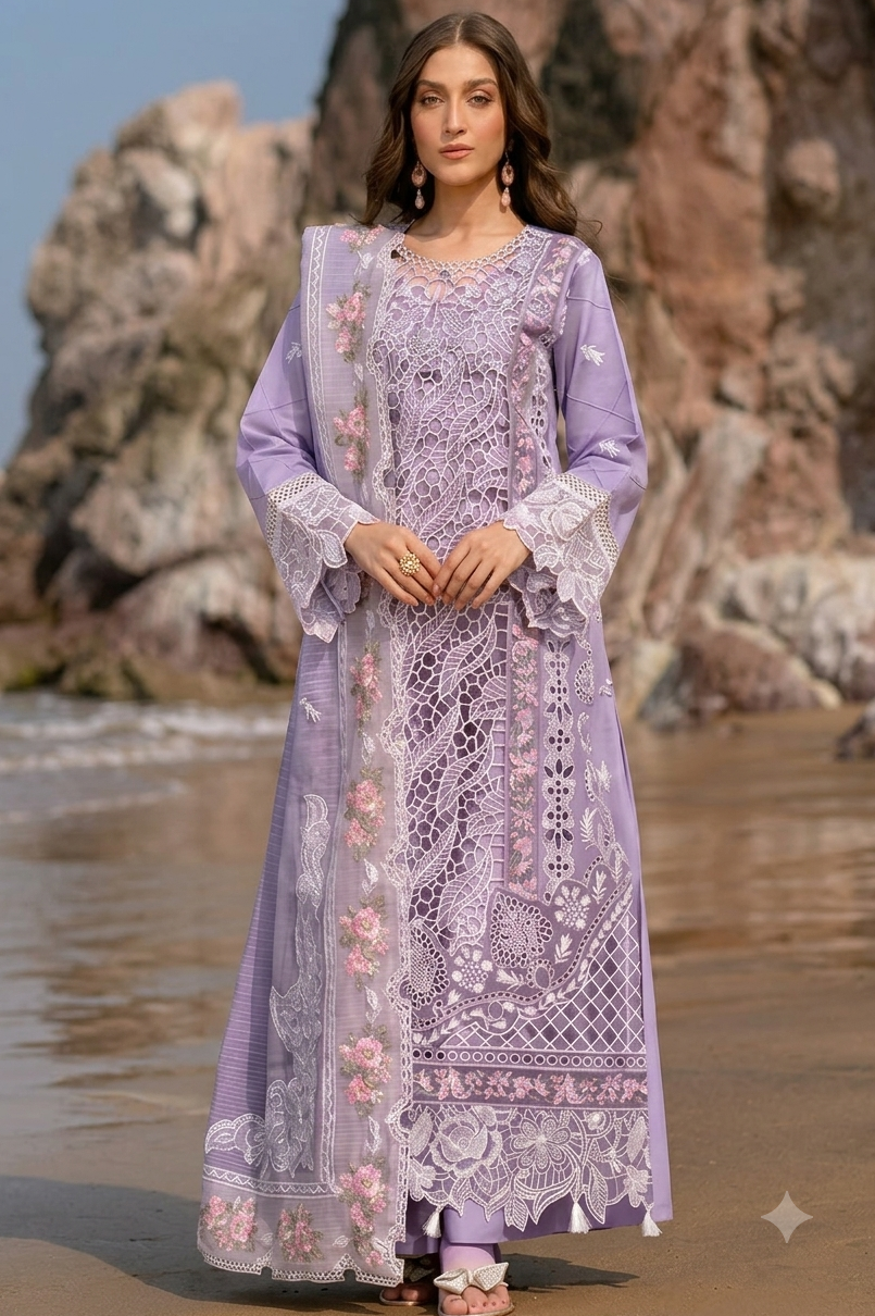 MAHNUR LAWN - Lilac looks