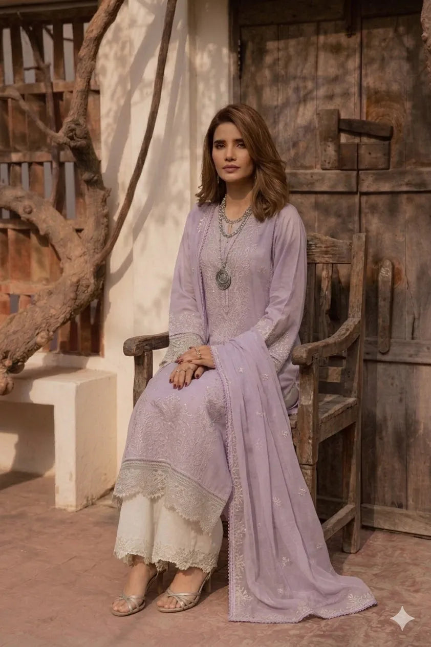 Batik Lawn - Hemayal lilac