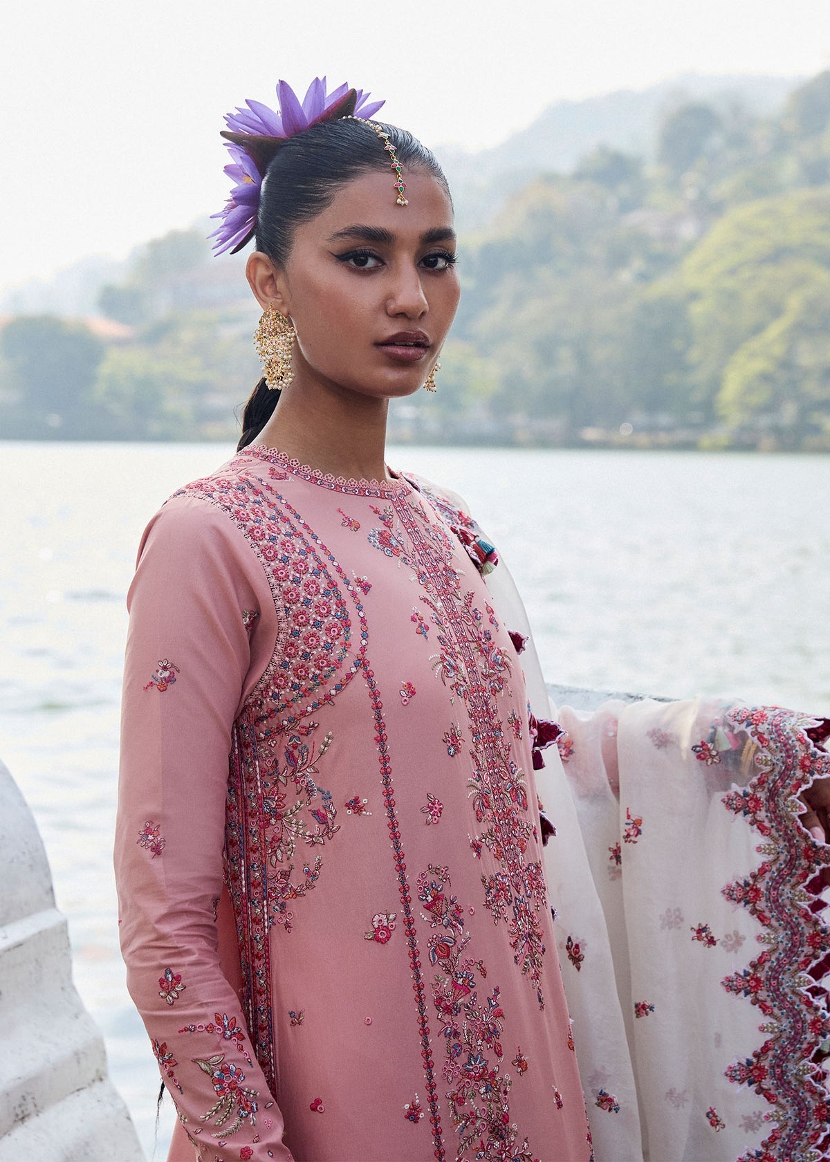 Hussain-Rehar Lawn - Rosey Pink