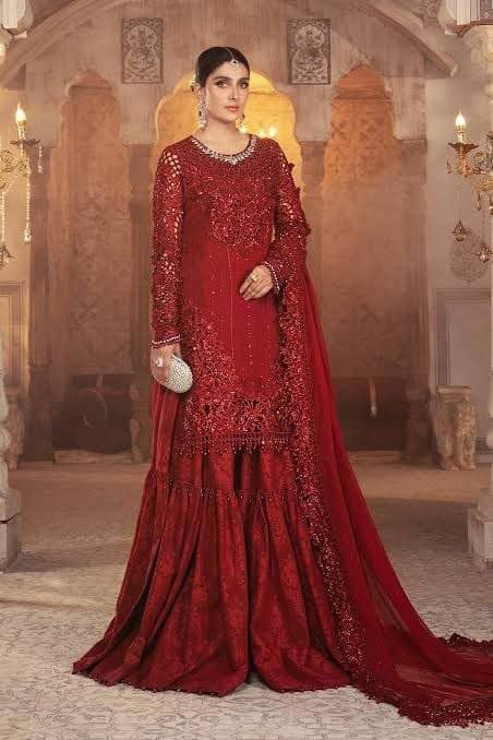 MB RED CUTWORK GARARA