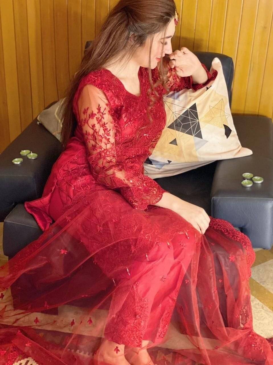 MERIUM PERWAIZ RED DRESS