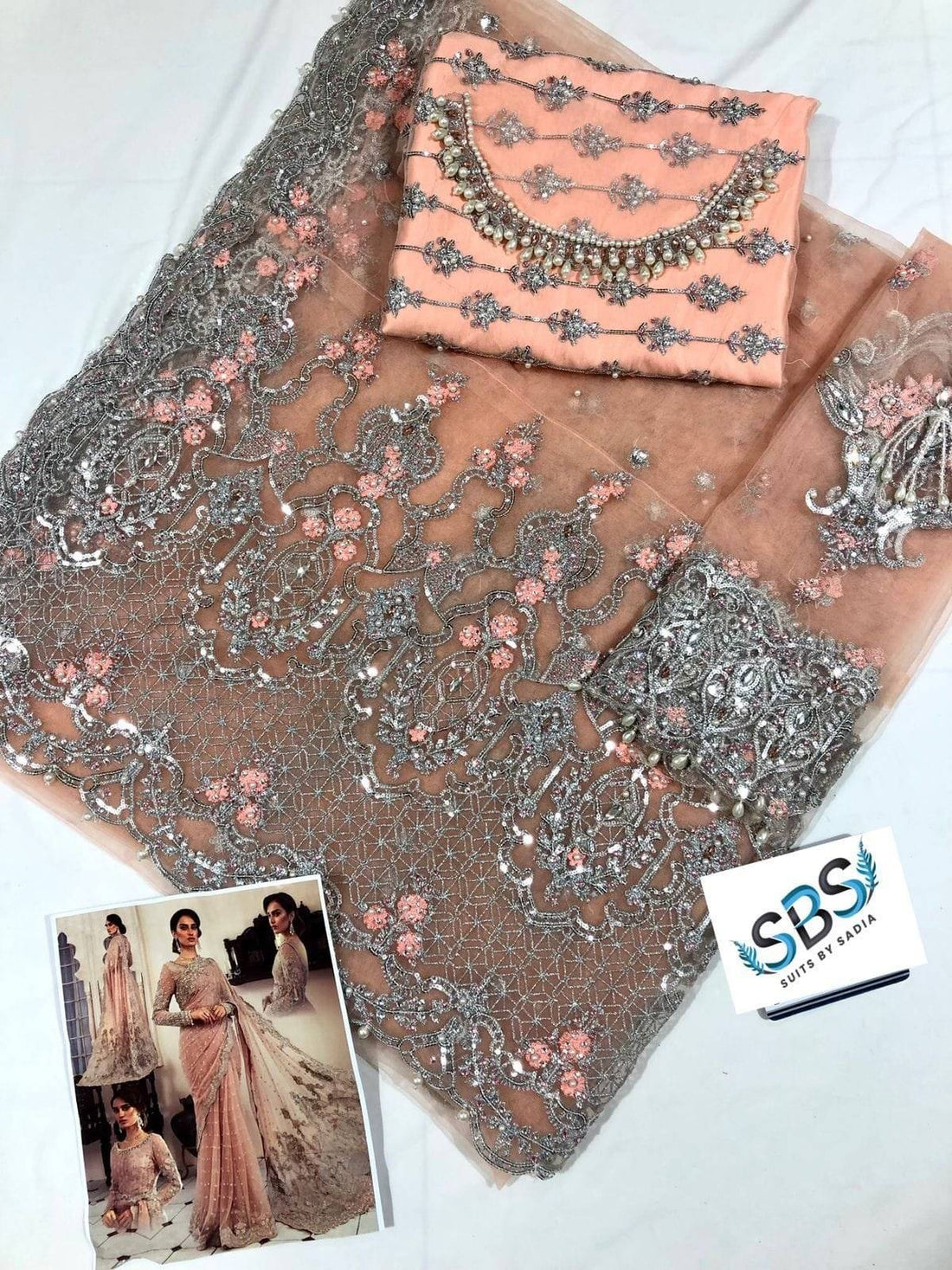 M.B SAREE (Peach)