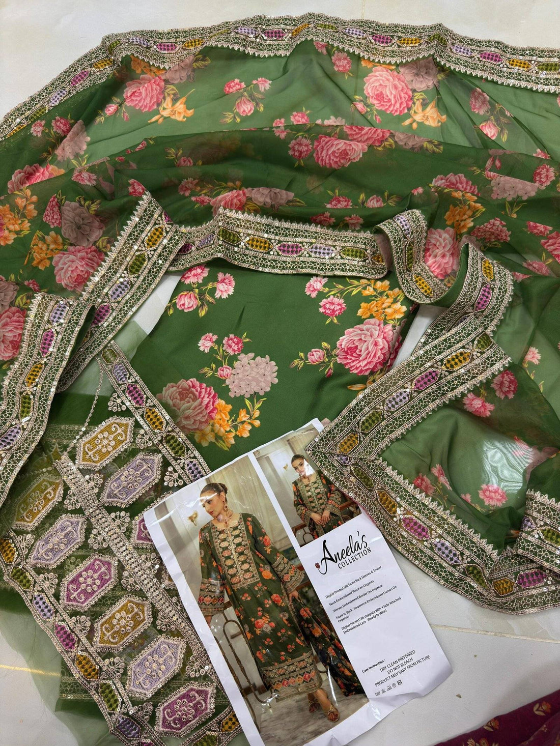 Aneela’s SILK - Hira mani green