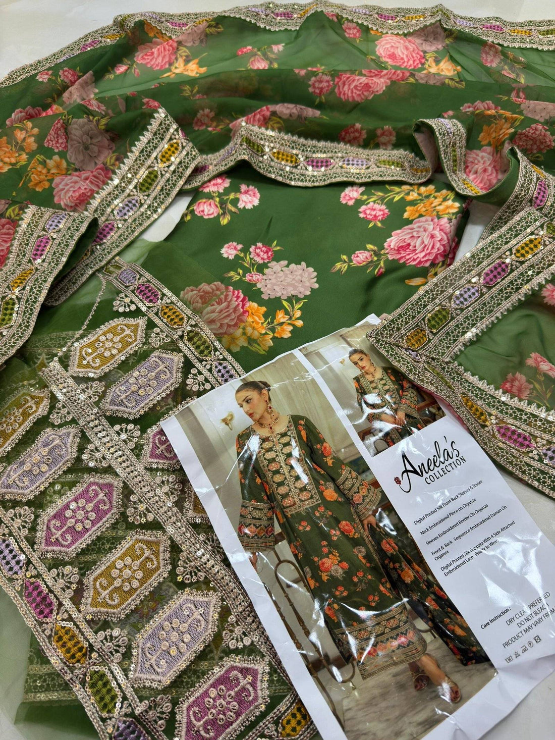 Aneela’s SILK - Hira mani green
