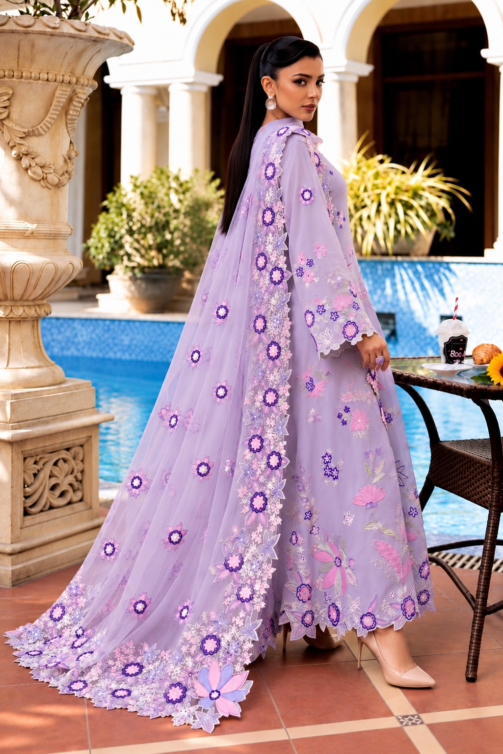 Kaftan - Floral lilc