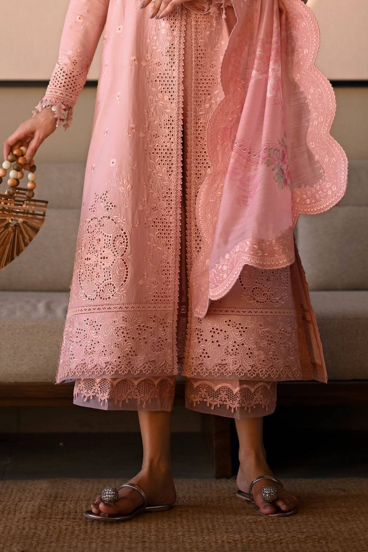 ZAIB LAWN - palm peach
