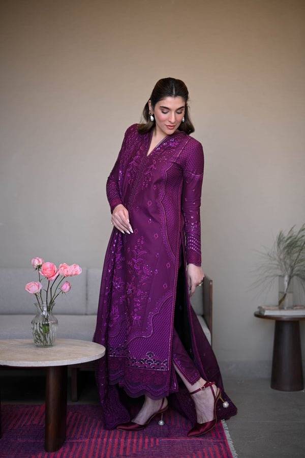 Deep Plum - Luxe Lawn Zaib