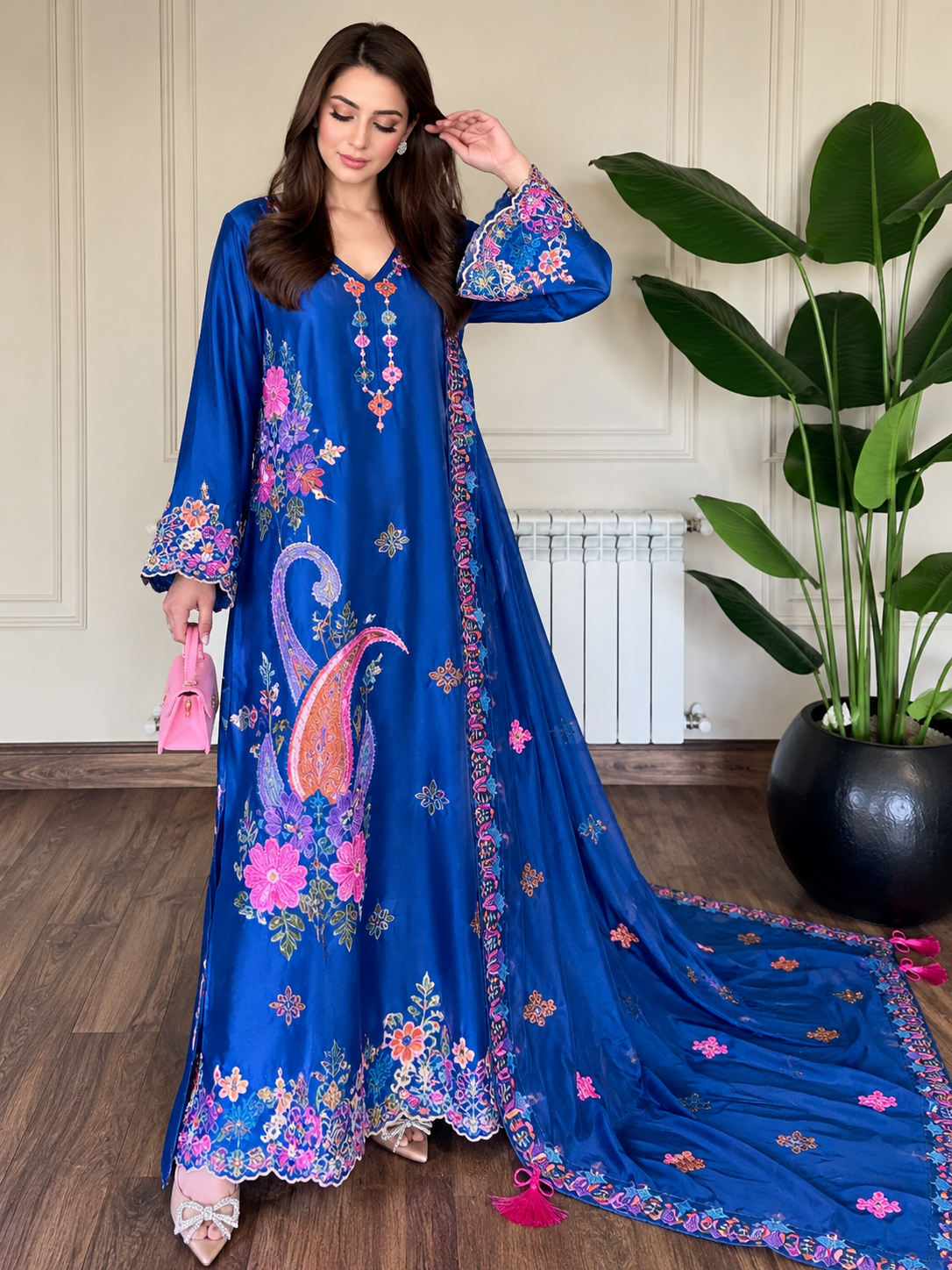 Fatima mustafa kaftan - Royal blue