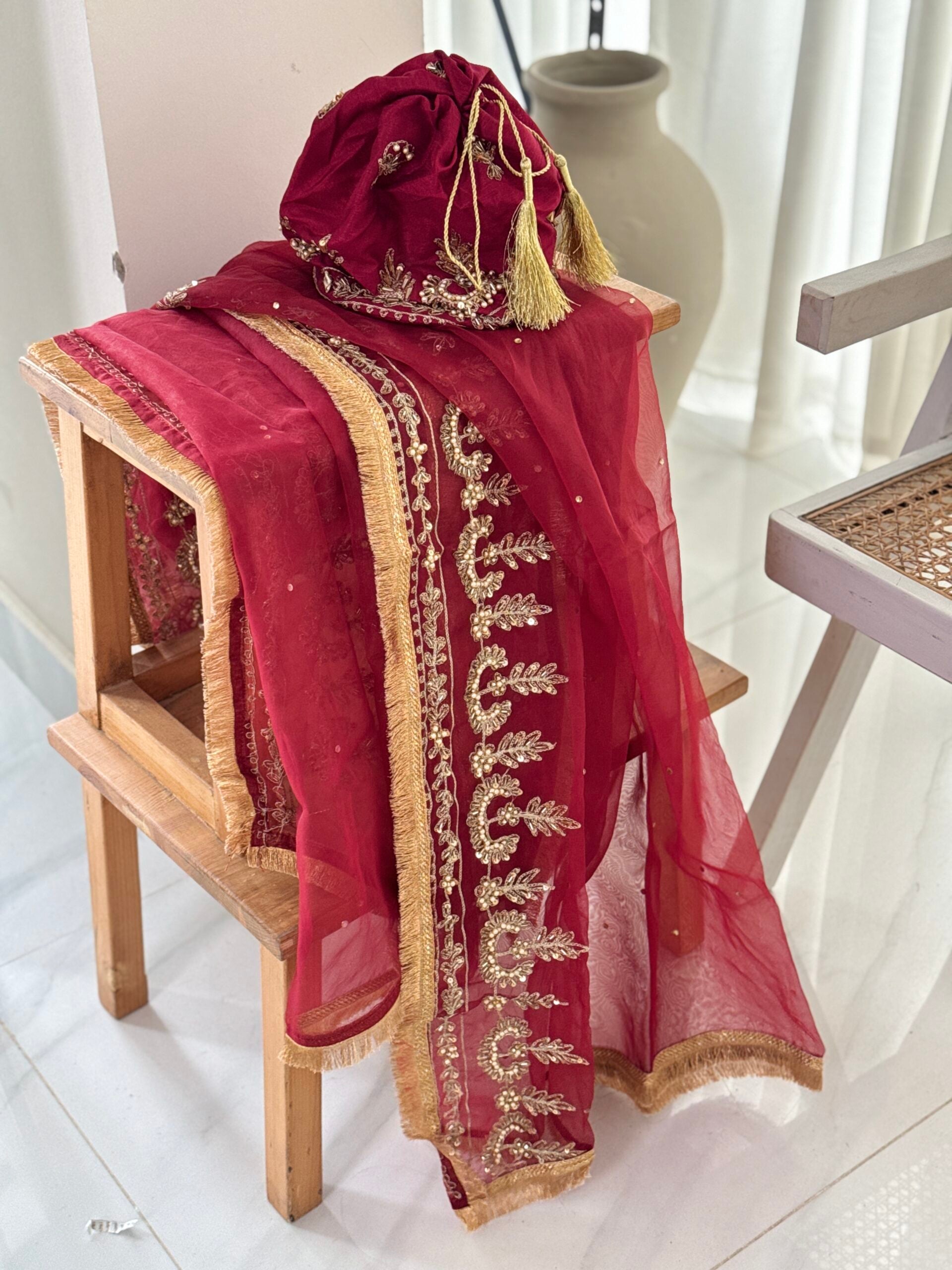 Maroon silk maxi