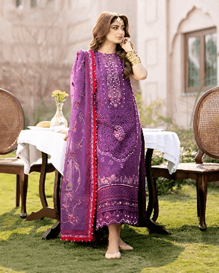 BIN ILYAS Purple LAWN SAJLALY