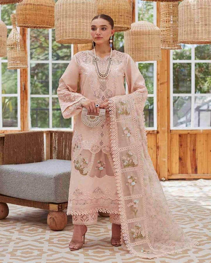 CRIMSON Peach Lawn (floral)