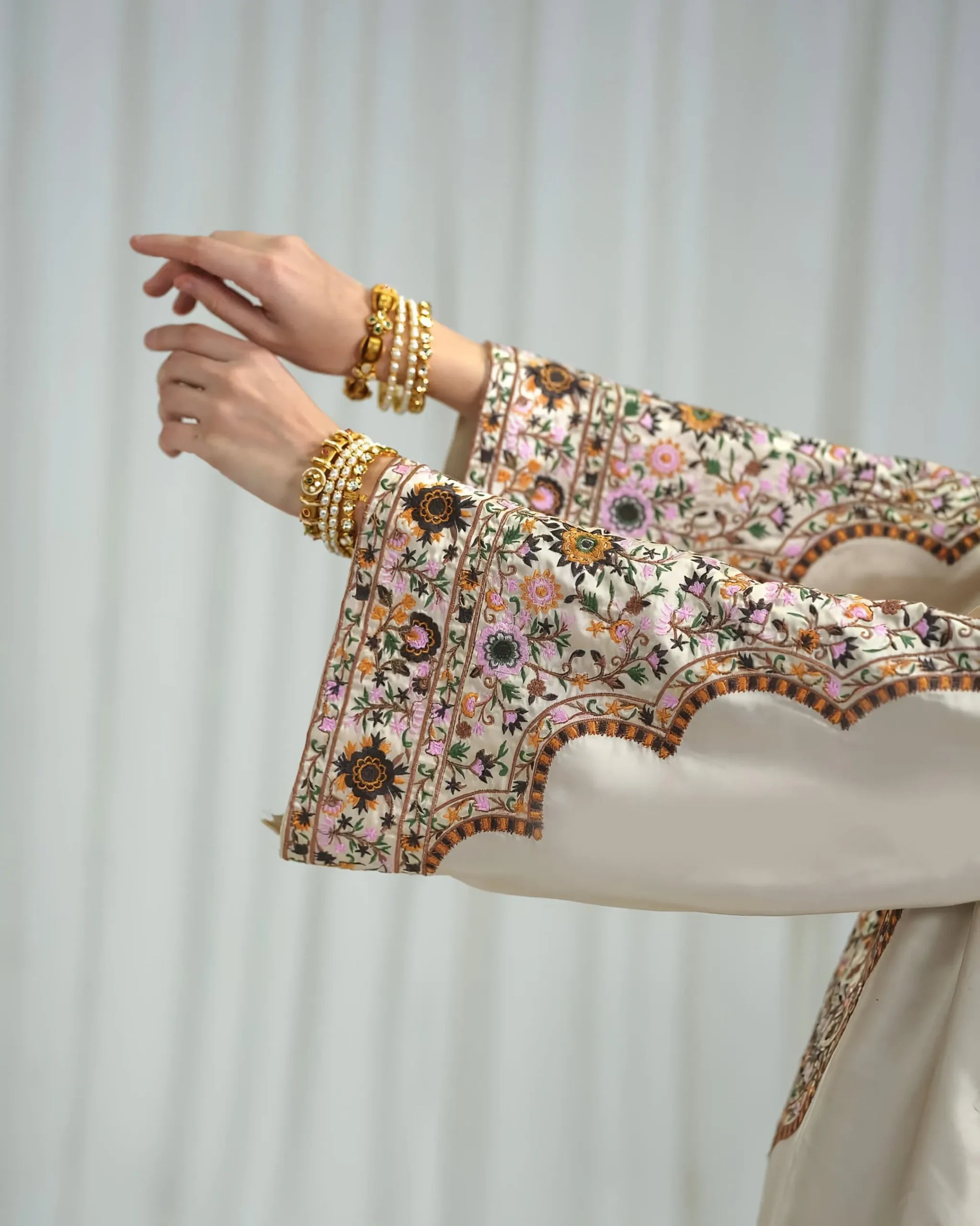 printed creamy silk
