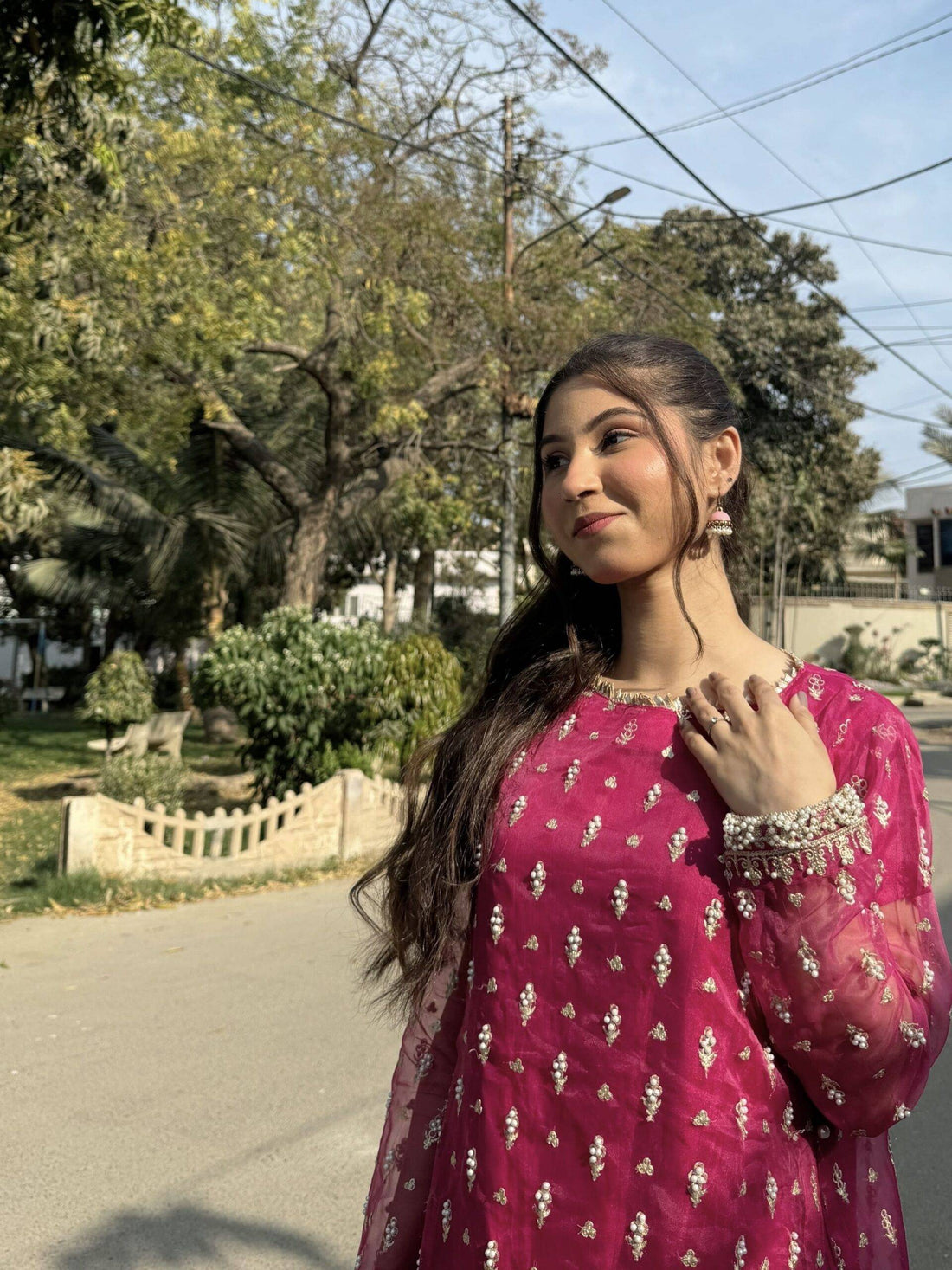 AREEBA HOT PINK FROCK