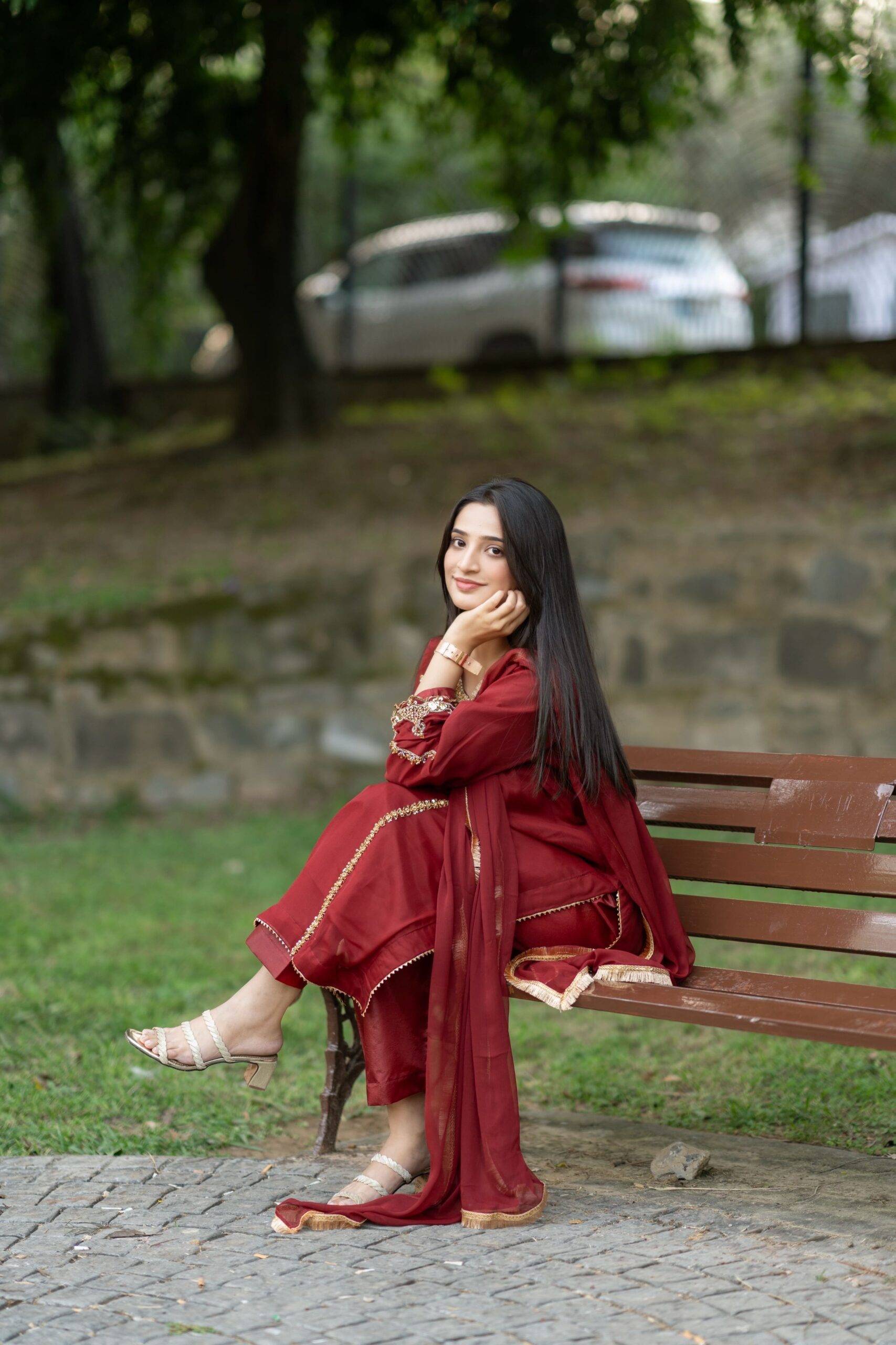 Maroon chiffon Fantastic style