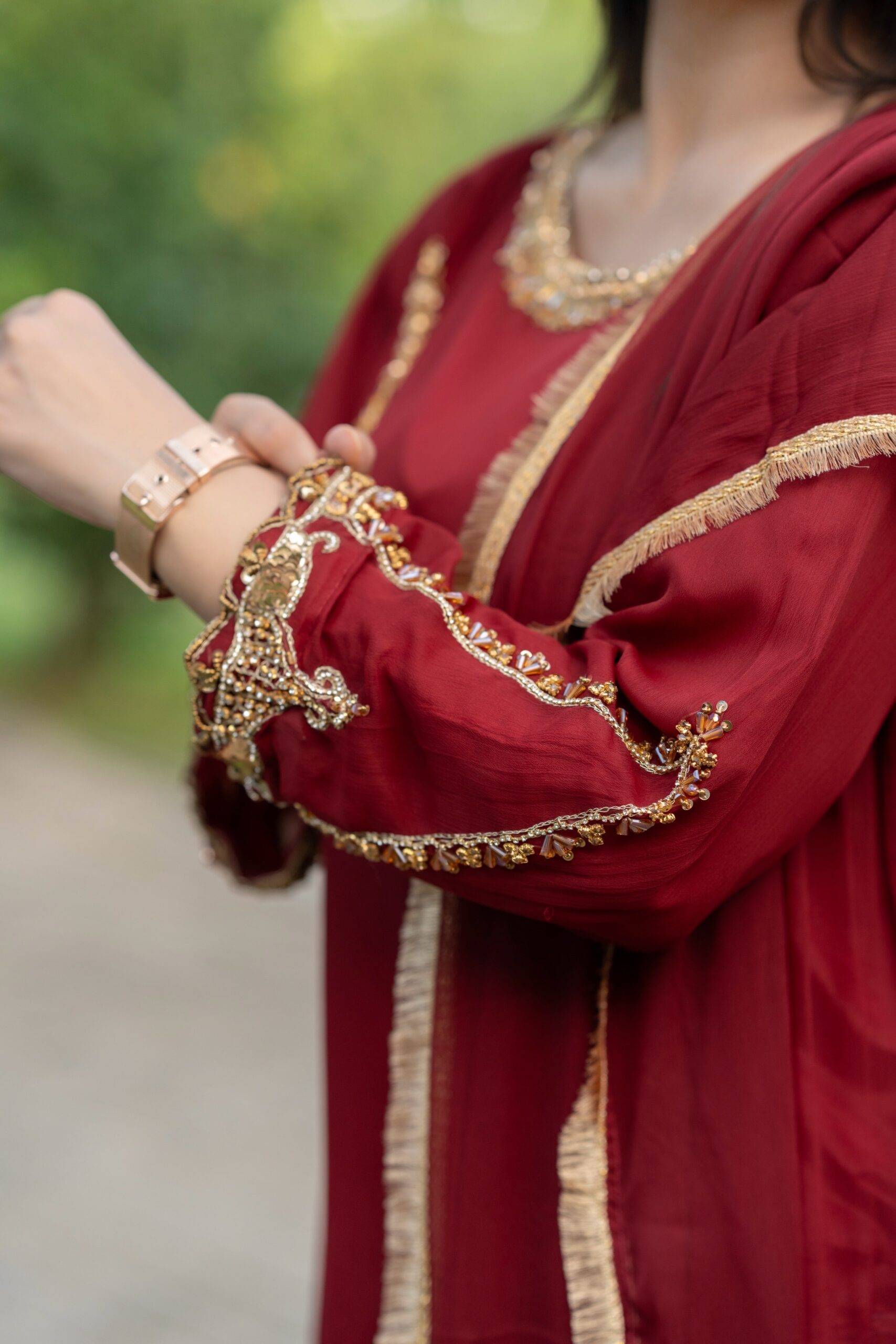 Maroon chiffon Fantastic style