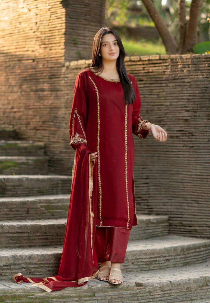 Maroon chiffon Fantastic style
