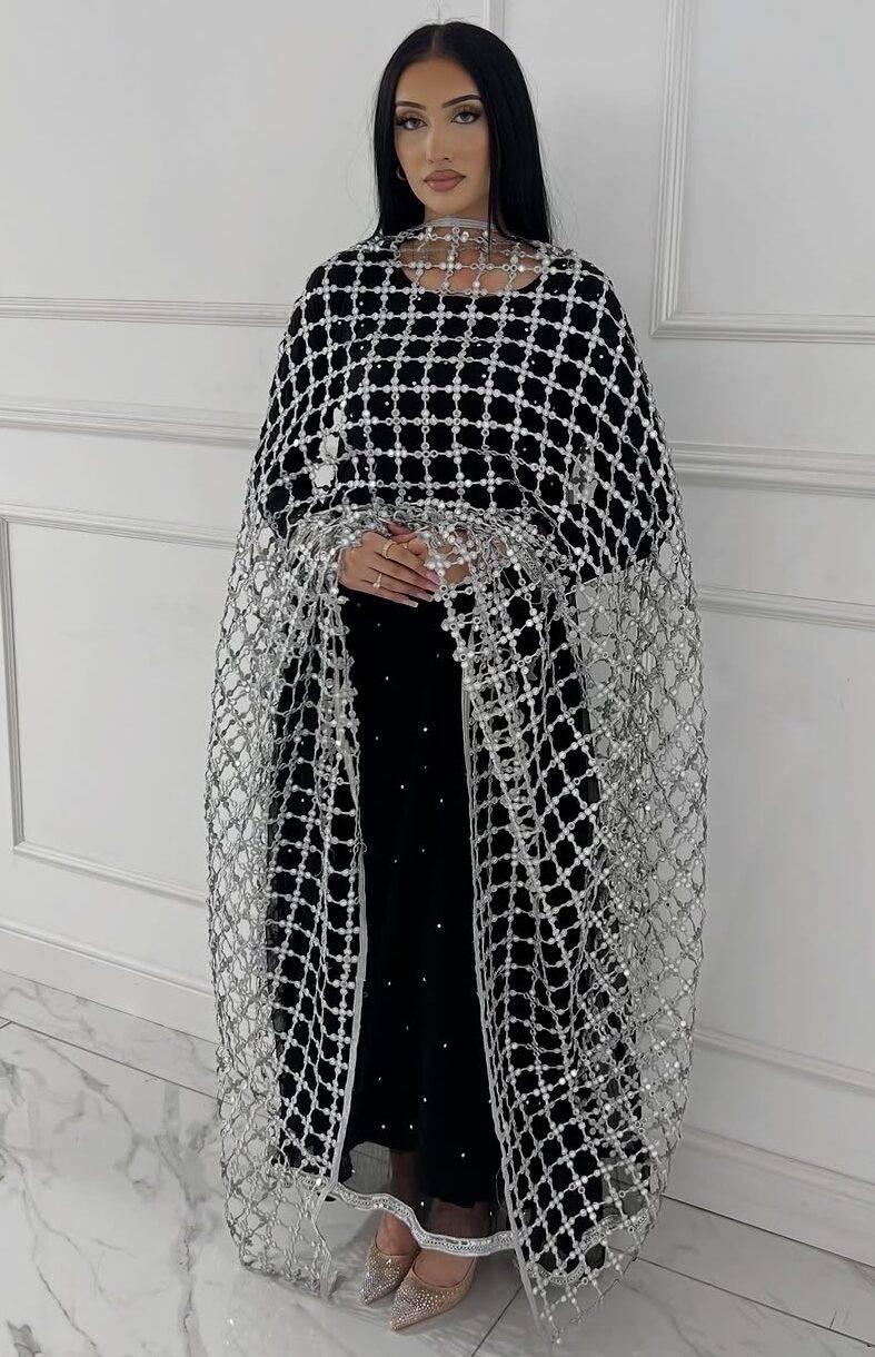 Sheesh silver dupatta