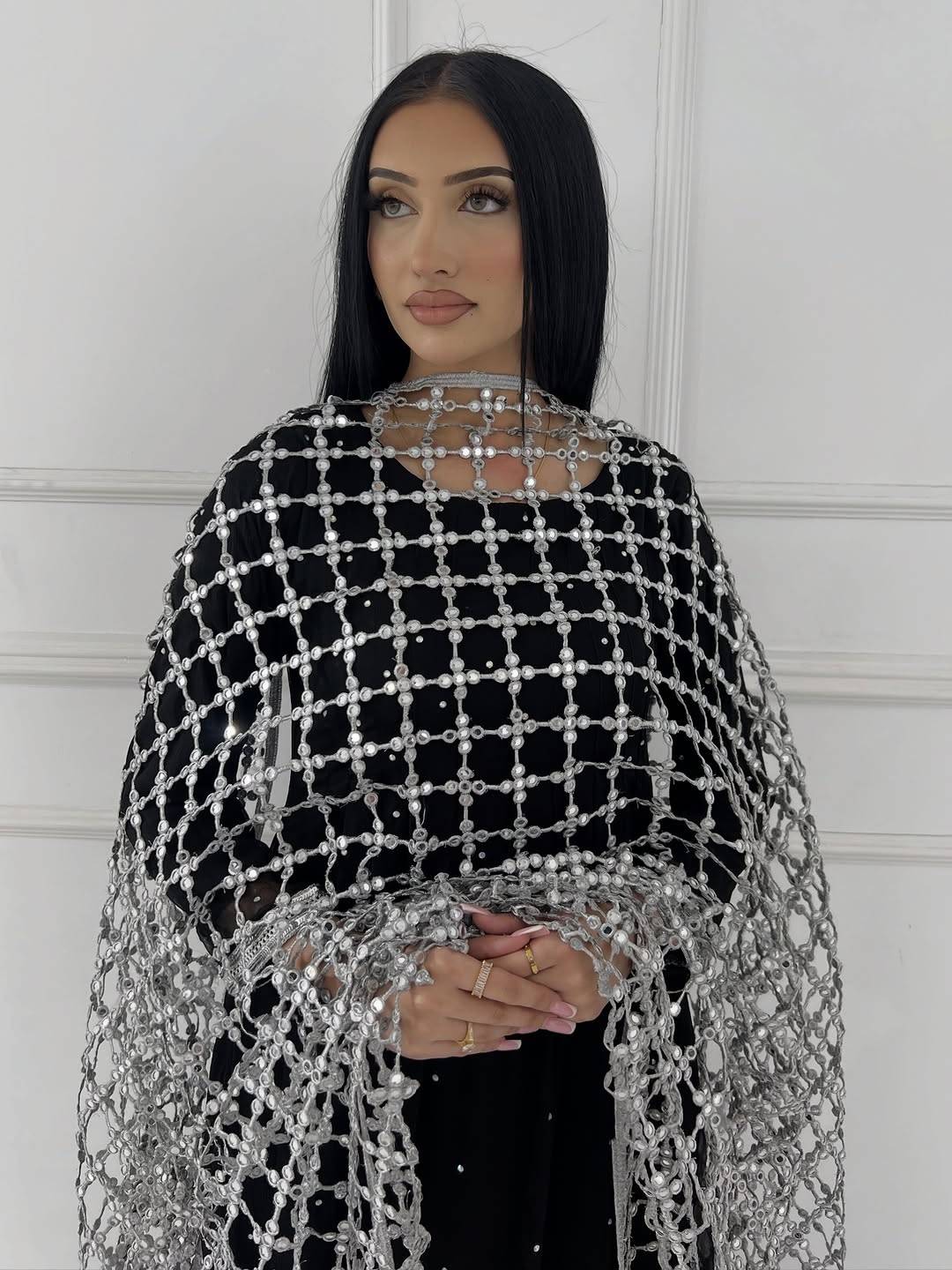 Sheesh silver dupatta