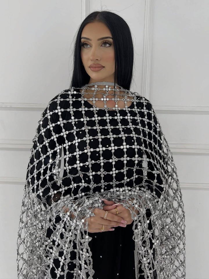 Sheesh silver dupatta