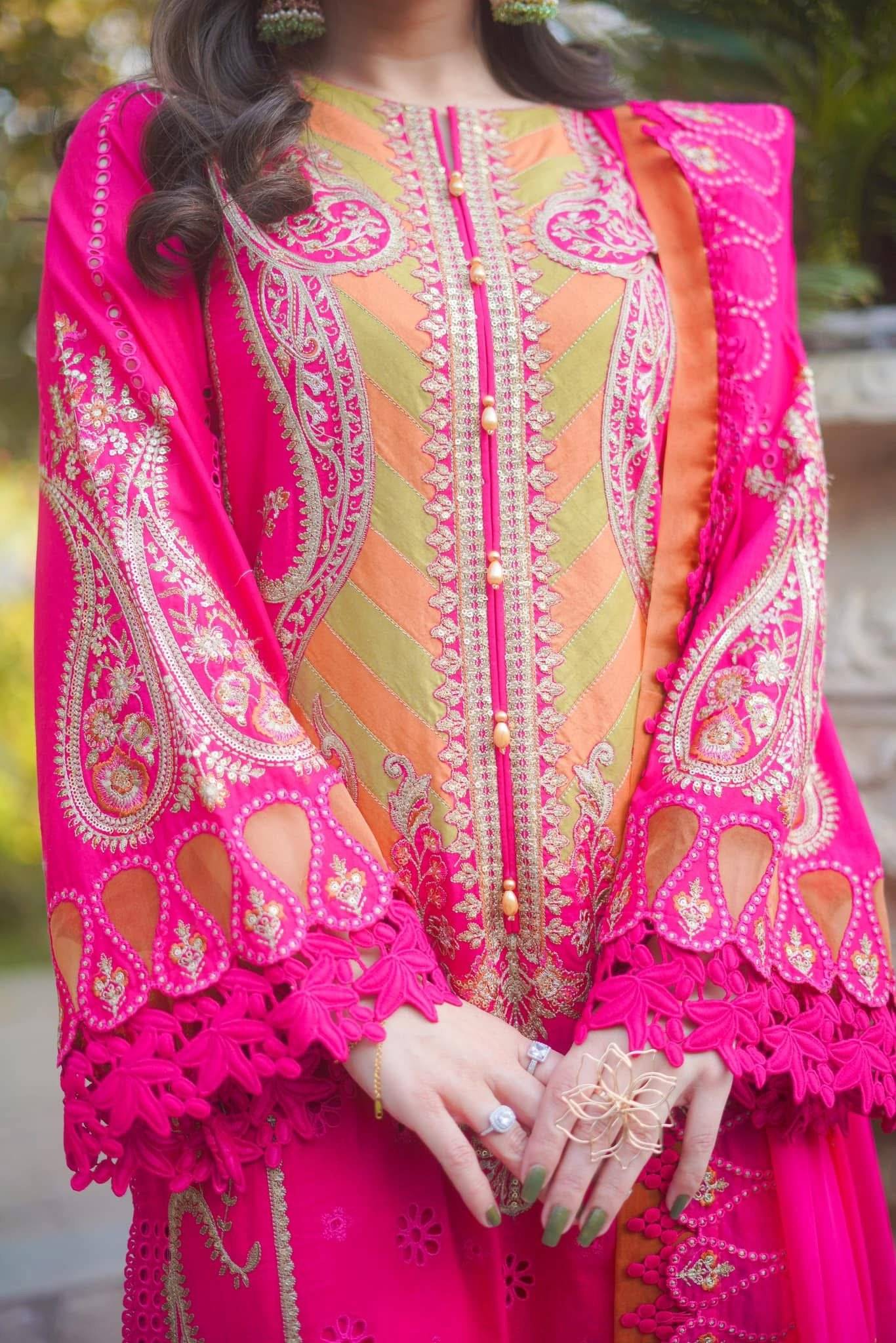 ANEELAS LAWN - LASER PINK