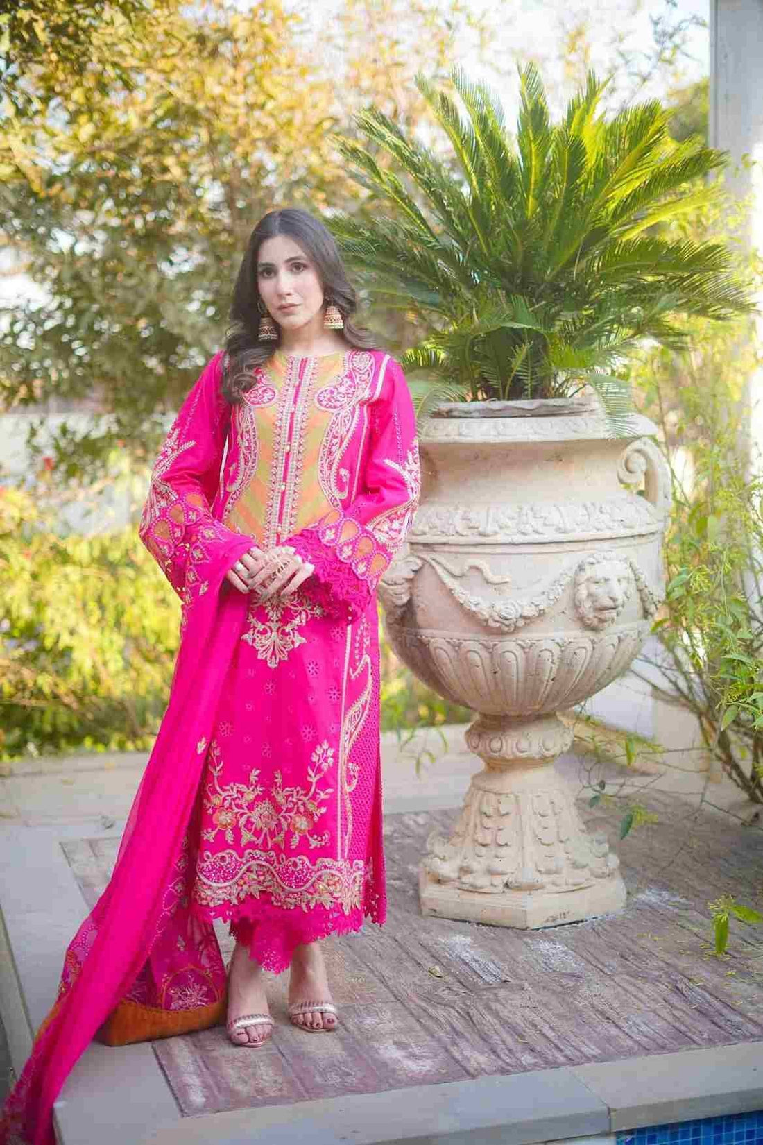 ANEELAS LAWN - LASER PINK