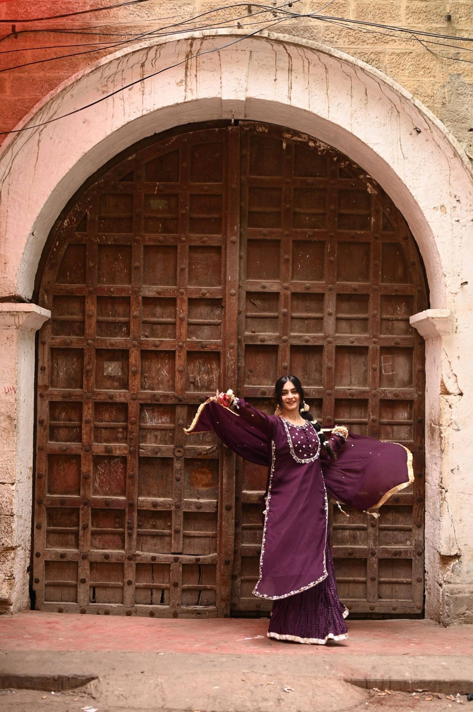 Royal Dark Purple Chiffon Crush Ensemble