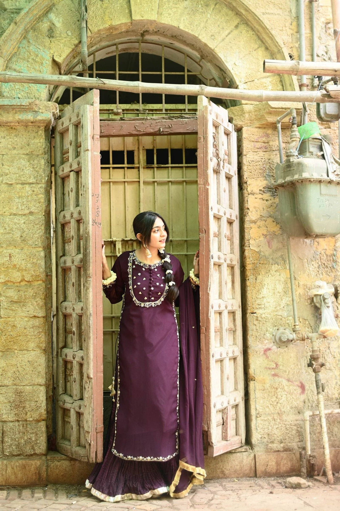Royal Dark Purple Chiffon Crush Ensemble