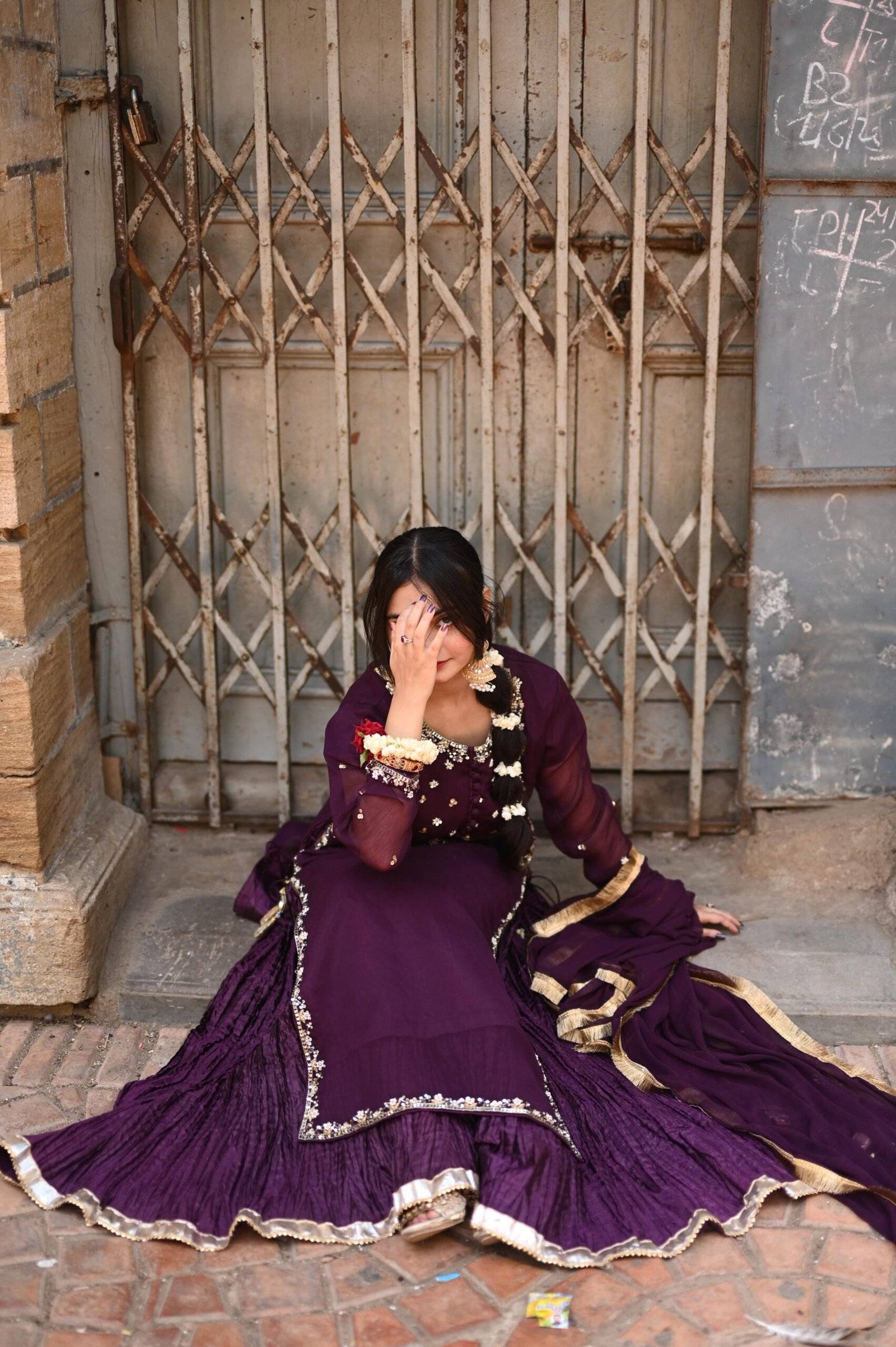 Royal Dark Purple Chiffon Crush Ensemble