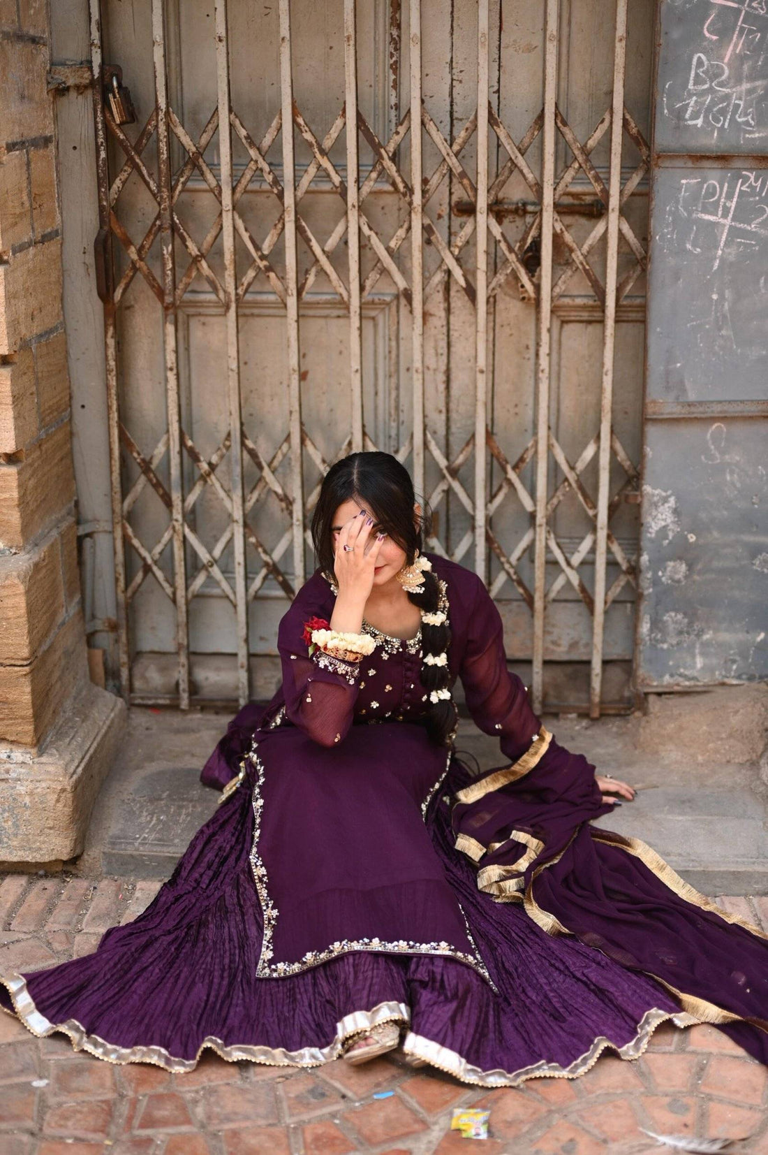 Royal Dark Purple Chiffon Crush Ensemble