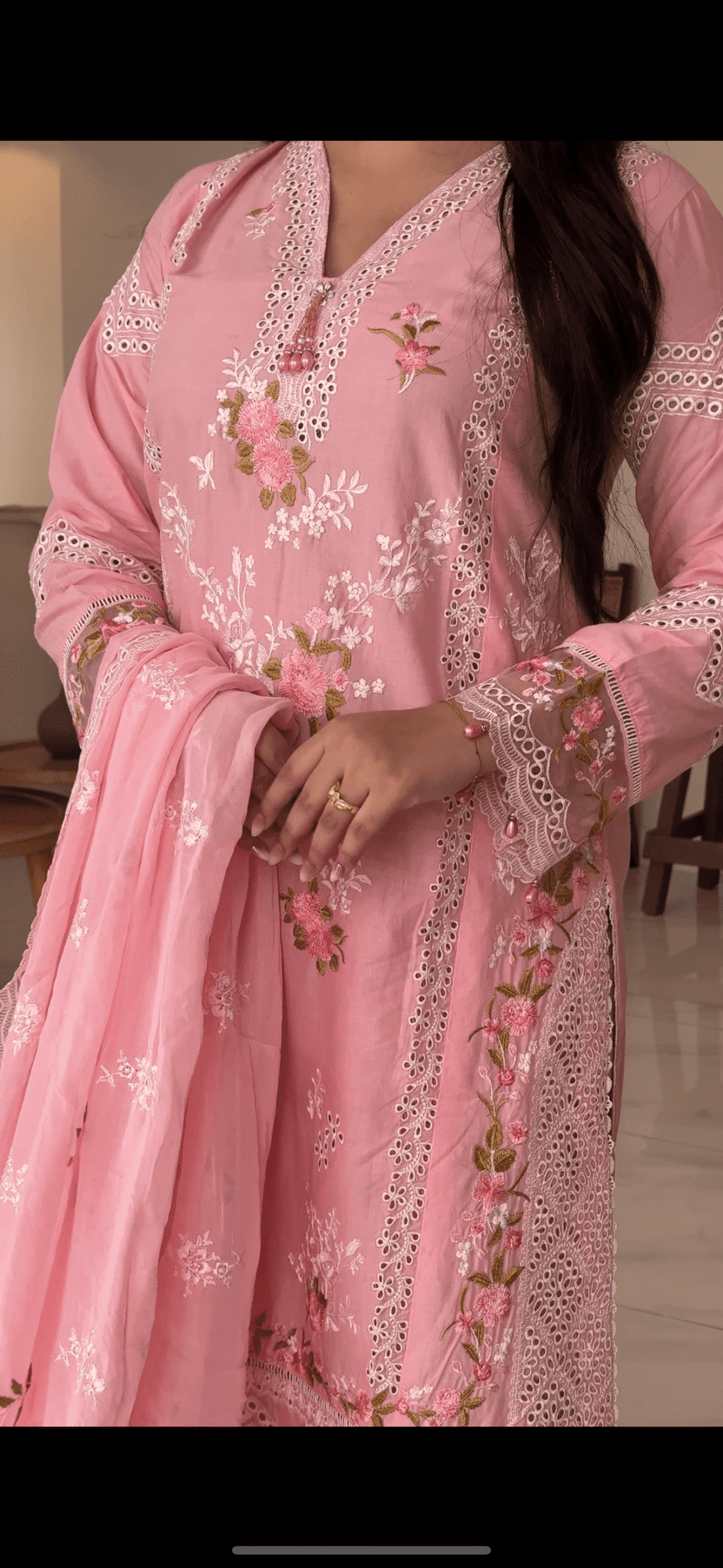 Baby Pink Chikankari Imaan Masterpiece